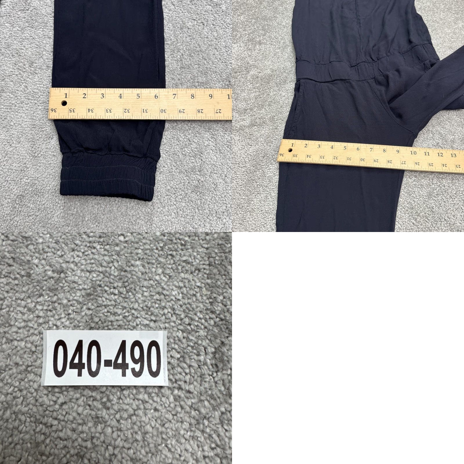 MONROW Monrow Jumpsuit Womens XS Navy Blue Sleeveless Zip Up Strap Zipper Tapered Inseam 27in Casual Stretch Rayon Pattern: Solid Size 26" / US 2 / IT 38 - 10 Thumbnail