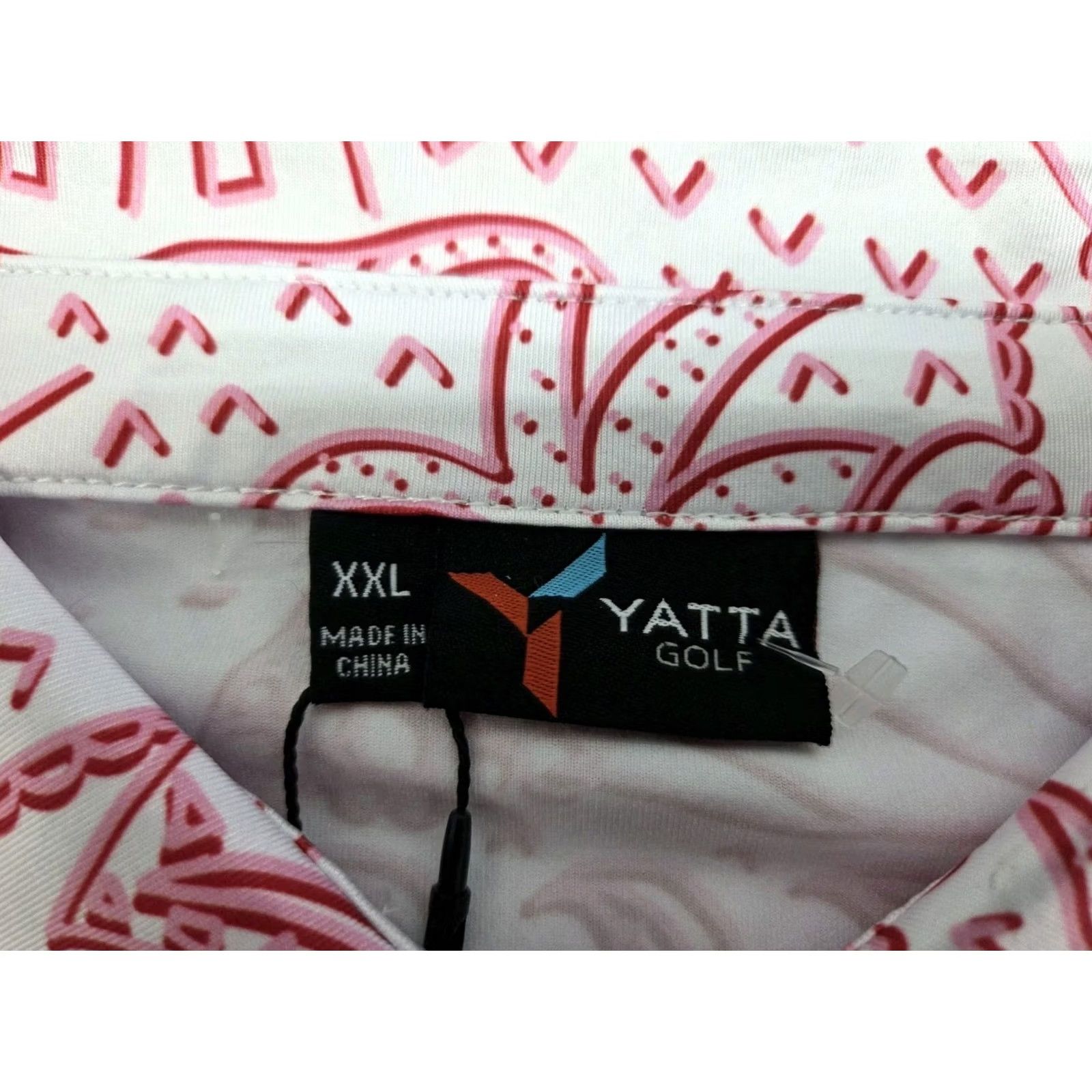 Vintage NWT Yatta Mens Premium Golf Polo Short Sleeve Pink/White XXL Hawaiian Floral Logo 7504 Men Regular Lightweight Breathable Stretch Polo Shirt Size US XXL / EU 58 / 5 - 3 Thumbnail