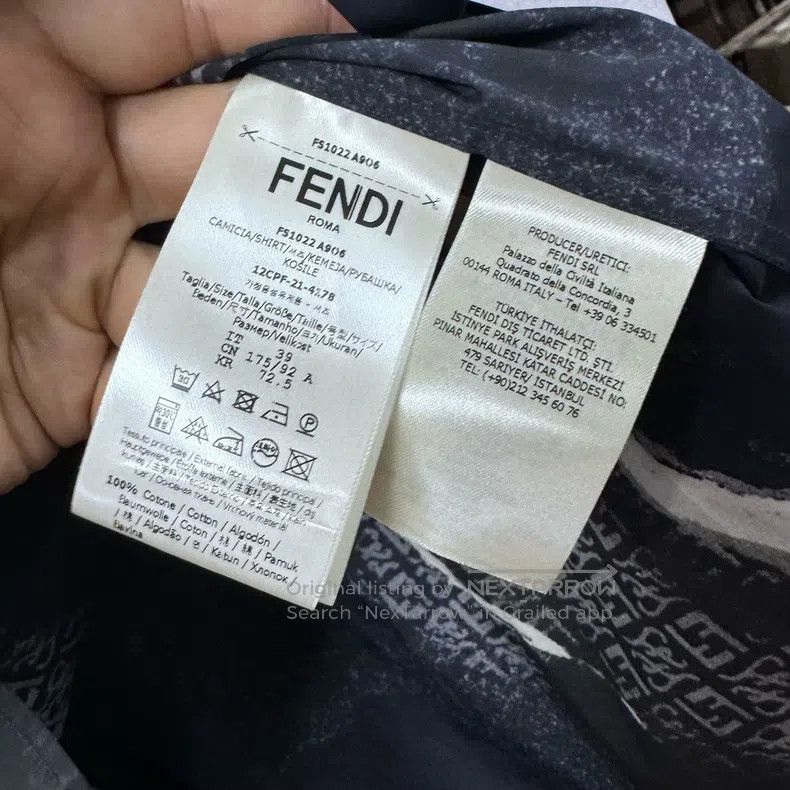 Fendi Fendi size 39 SS22 Full Print Shirt in Grey and Black Size US XXS / EU 40 - 5 Thumbnail