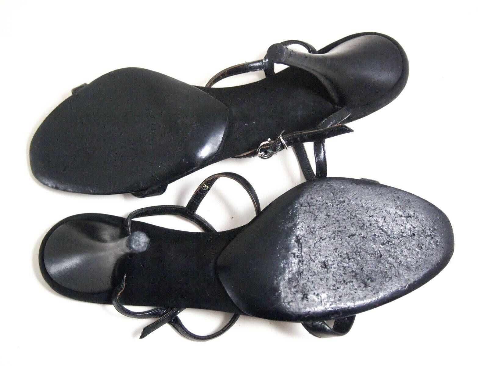 Salvatore Ferragamo Ferragamo Heels Strappy Sandals Black Leather US 10 EU 40.5 Size US 10 / IT 40 - 8 Thumbnail