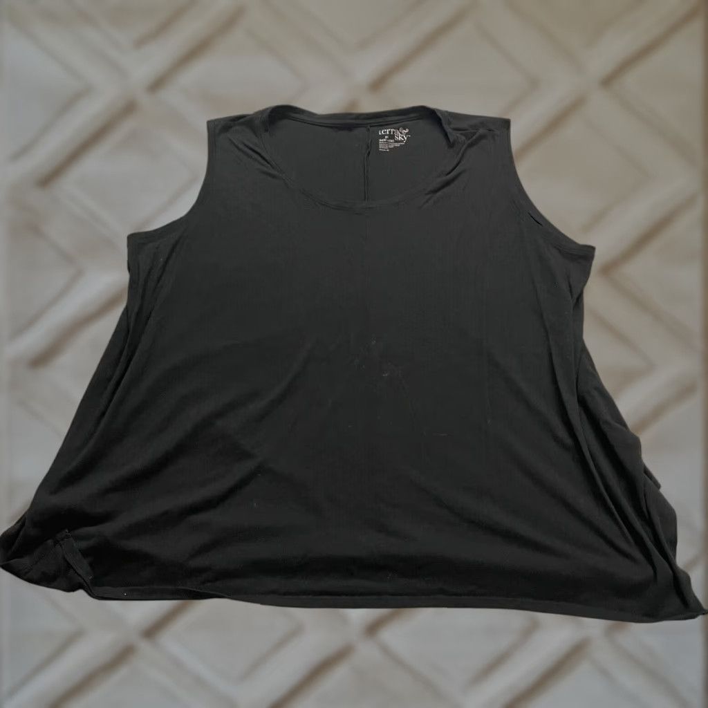 Vintage Terra & Sky Women’s Tank Top 3XL Black Casual Relaxed Soft Round Neck Sleeveless Size XXL / US 16-18 / IT 52-54 - 1 Thumbnail