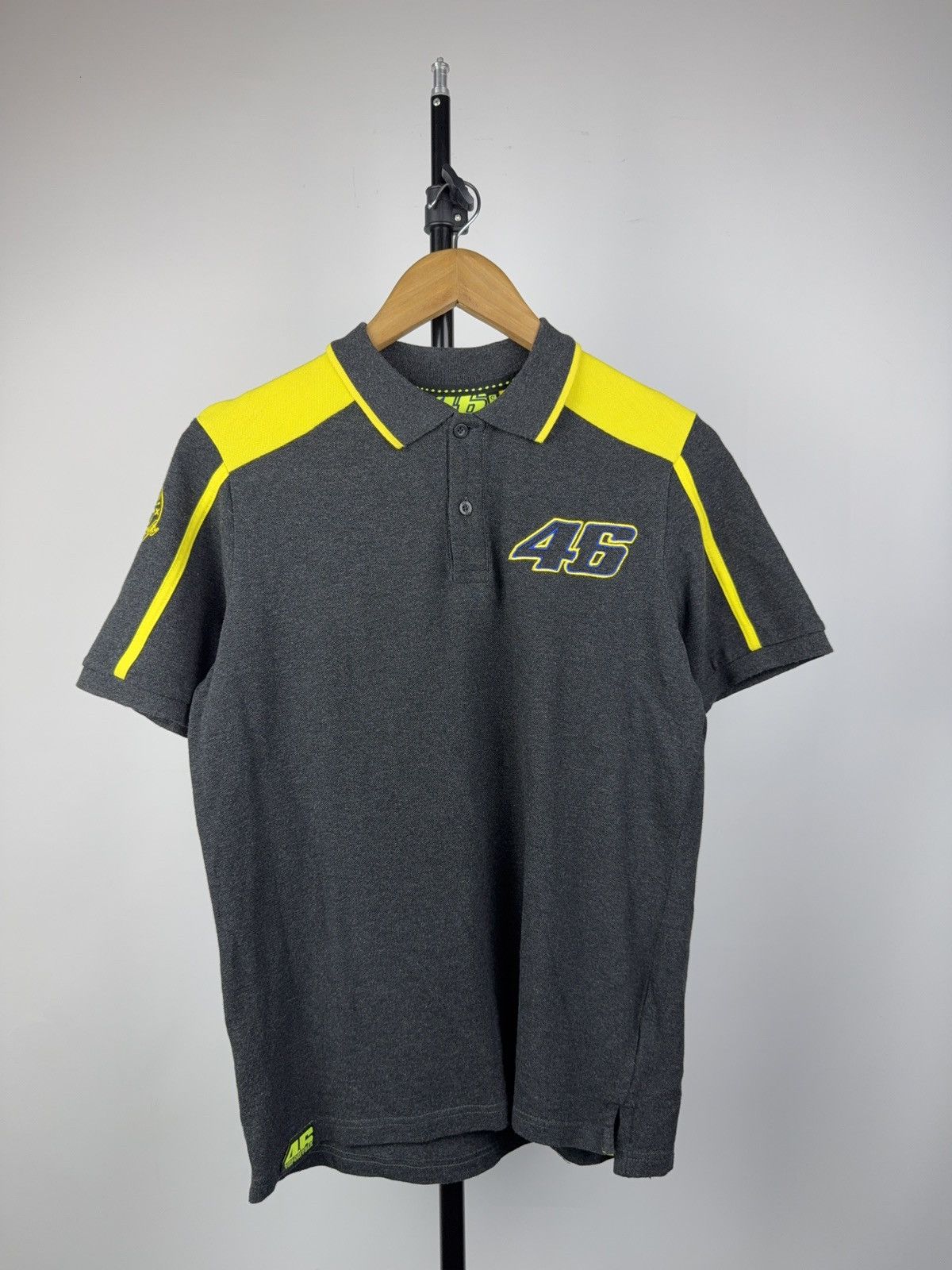 Vintage Racing VR46 Valentino Rossi Polo Shirt Grey Yellow MotoGP Size US S / EU 44-46 / 1 - 1 Thumbnail
