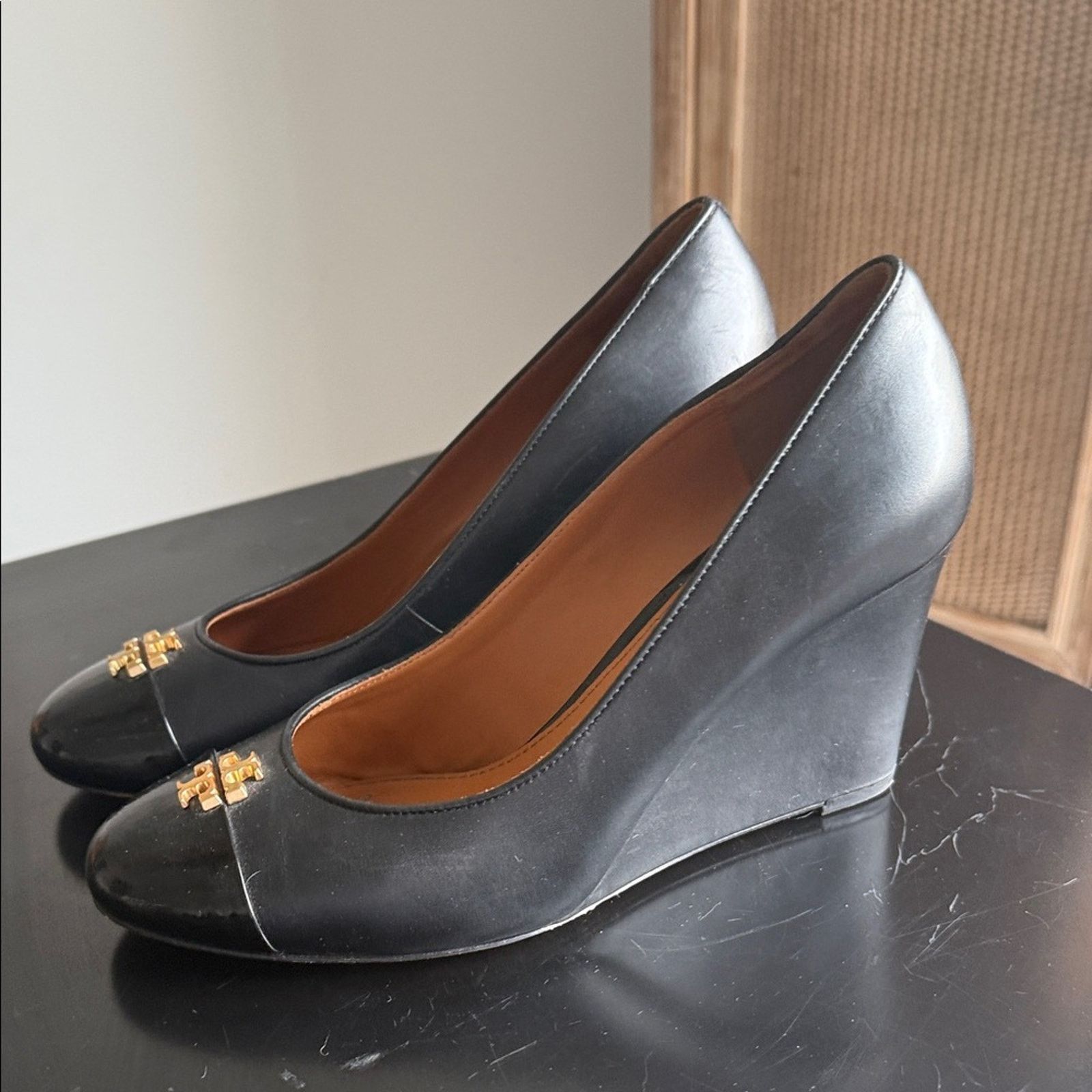 Tory Burch Tori Burch Wedges Black with Logo Size US 8.5 / IT 38.5 - 6 Thumbnail
