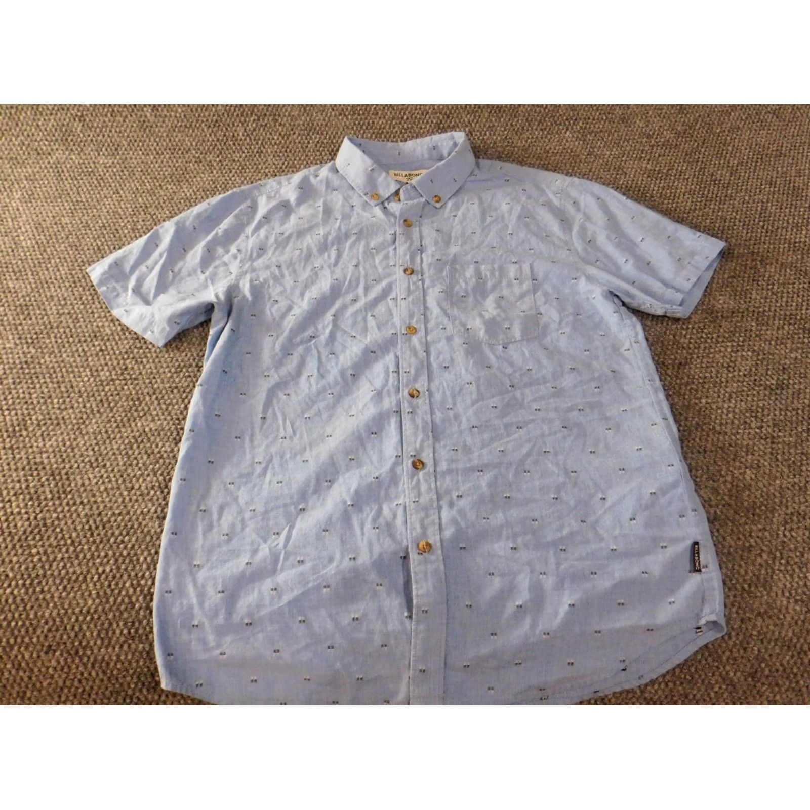 Billabong Billabong Shirt Button-Up Mens M Blue Beach Graphic Surf Cali Short Sleeve Collared Geometric Pattern Casual Size US M / EU 48-50 / 2 - 2 Thumbnail