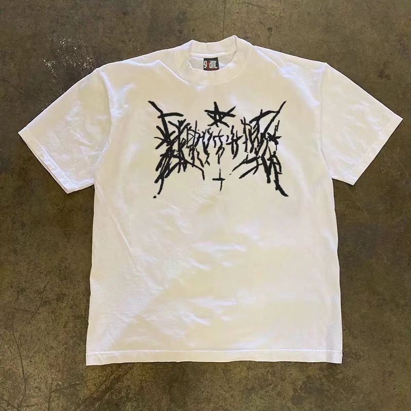 Japanese Brand White Loose Printed Street Short Sleeve T-Shirt Size US M / EU 48-50 / 2 - 1 Thumbnail