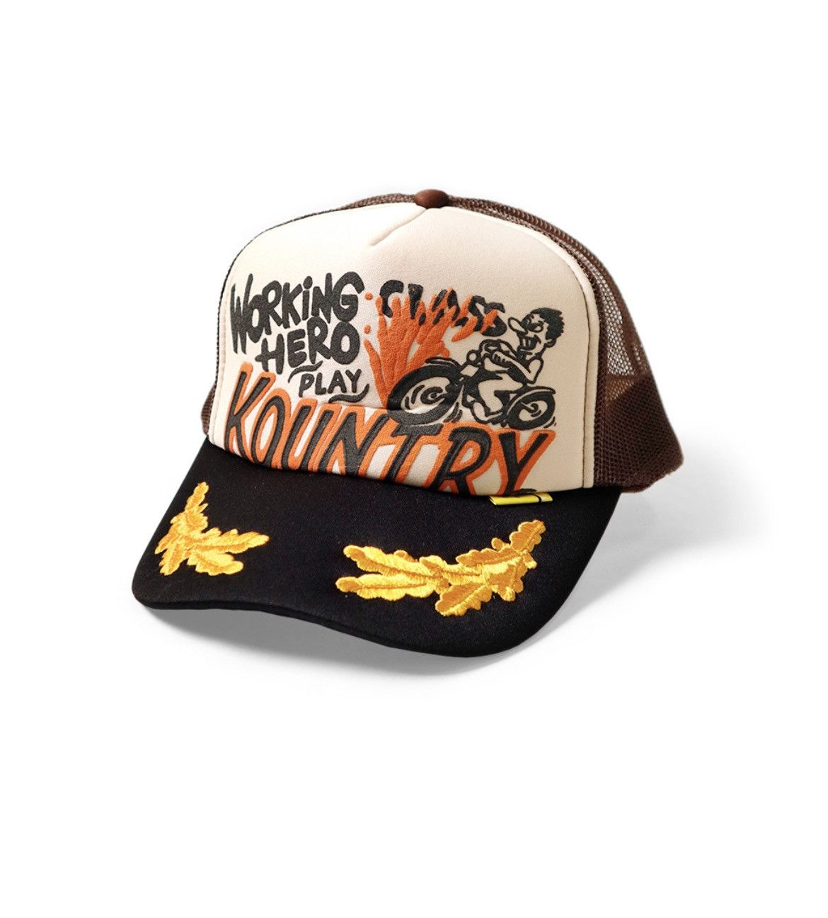 image of Kapital Trucker Hat Working Class Hero in Brown, Men's