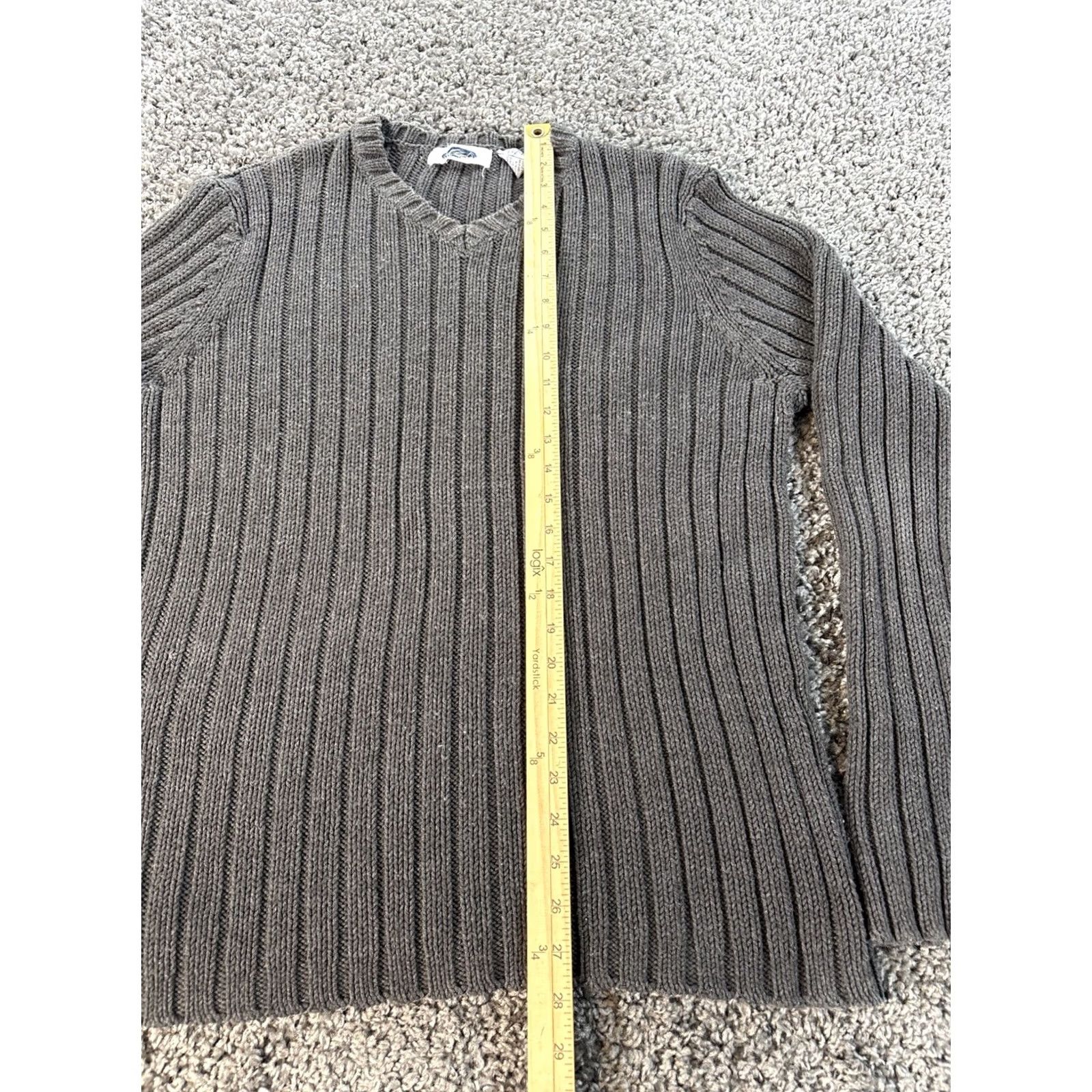 Old Navy VINTAGE Old Navy Sweater Shirt Mens L Gray V-Neck Cotton Cable Knit 90s Pullover Size US L / EU 52-54 / 3 - 2 Thumbnail