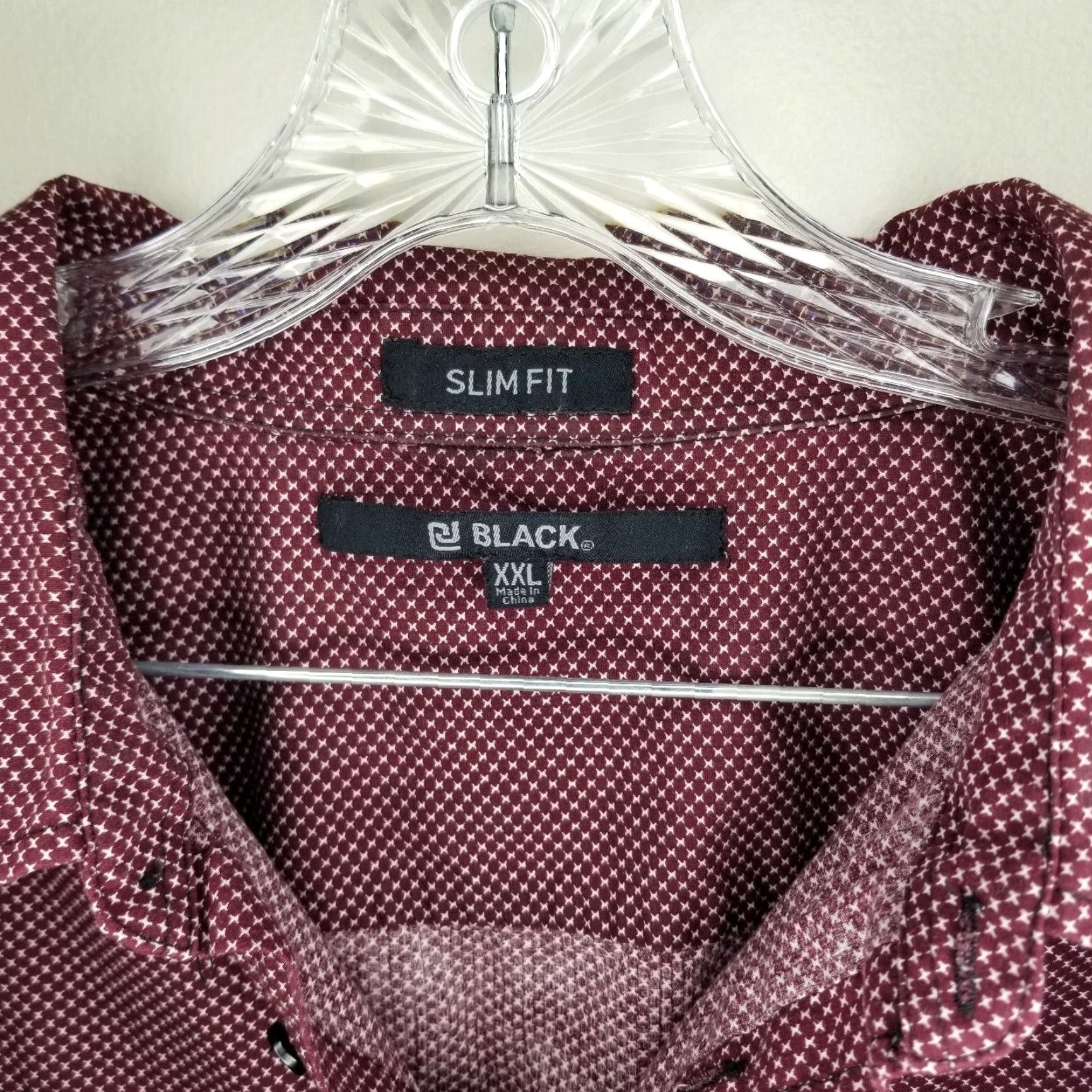 Buckle Black VINTAGE Buckle Black Mens Shirt 2XL Maroon Long Sleeve Button-Up Slim Fit Red 2XL Mens Shirt Size US XXL / EU 58 / 5 - 3 Thumbnail