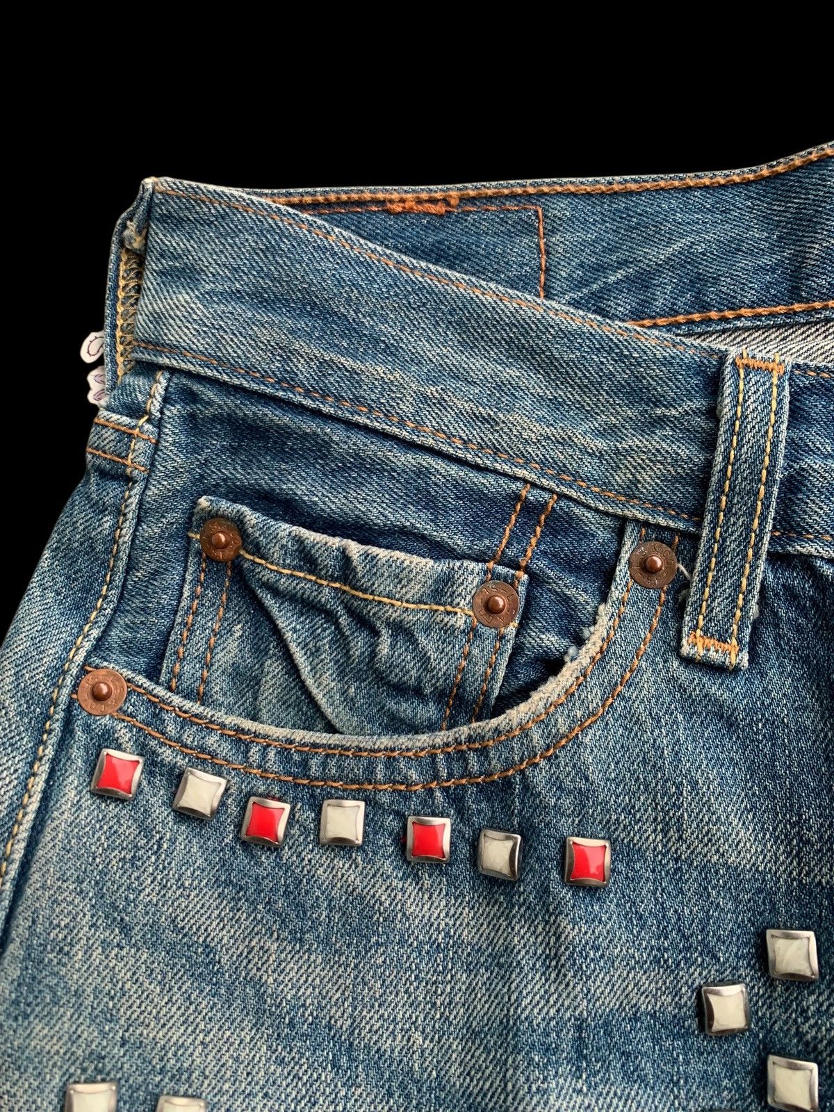 Japanese Brand × Levi's × Vintage Vintage Levi's 501 Custom Studded Jeans👖 Size 28" / US 6 / IT 42 - 14 Thumbnail