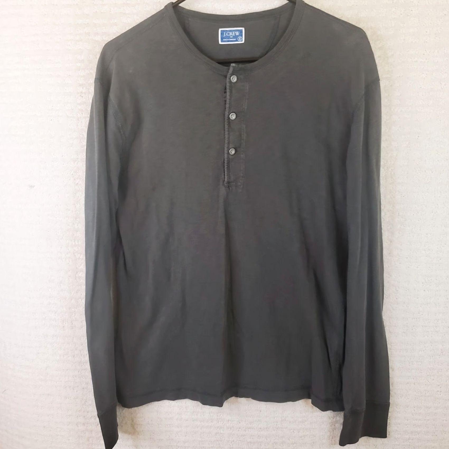 J.Crew J.CREW Henley Shirt Mens L Dark Gray Cotton Long Sleeve Preppy Casual Shirt Size US L / EU 52-54 / 3 - 2 Thumbnail