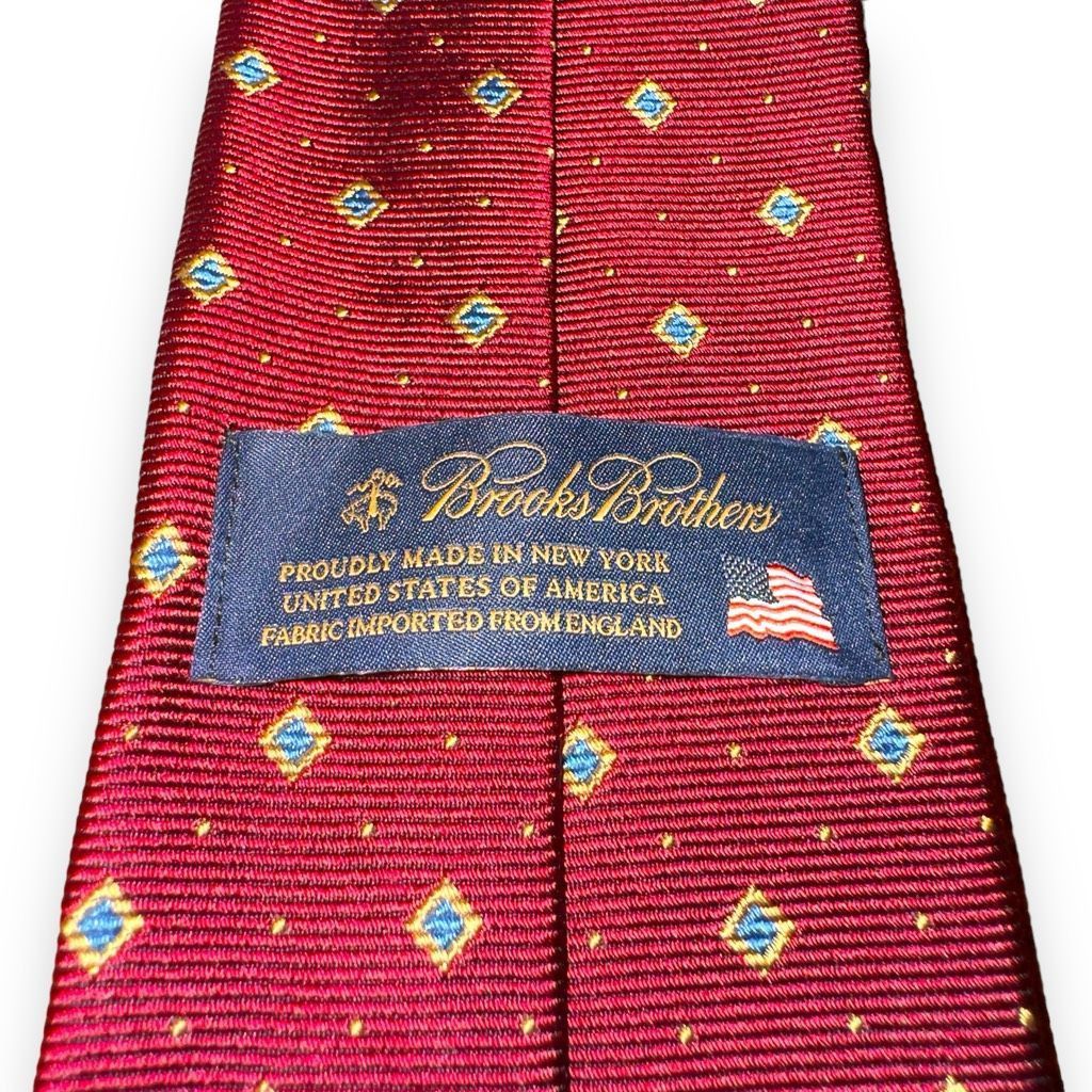 Brooks Brothers Brooks Brothers Crimson Red Square Print Handmade Silk Tie Size ONE SIZE - 3 Thumbnail