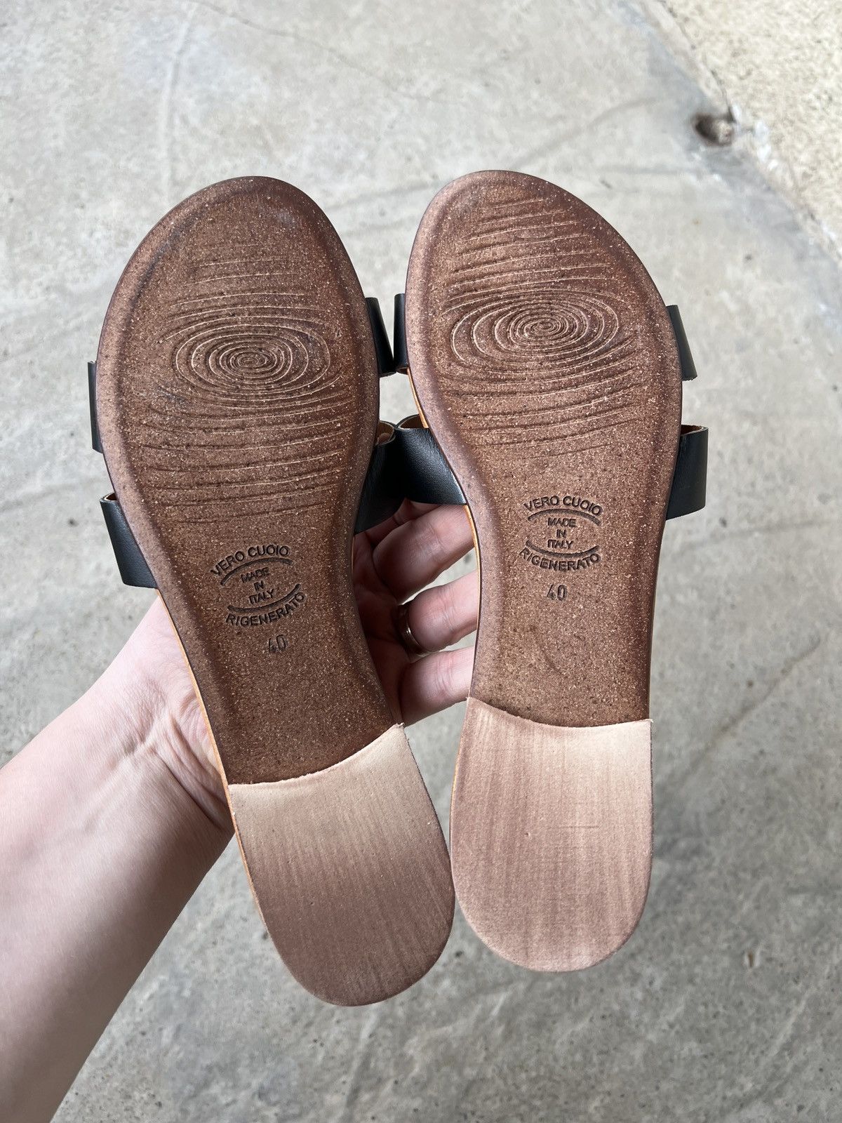Other Rosario Cuomo Leather Slippers Size US 10 / IT 40 - 3 Thumbnail