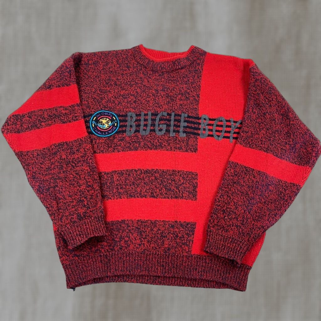 Bugle Boy Bugle Boy Vintage Sweater Men Large Red Heavy Knit Grandpa 80s 90s Fashion Size US L / EU 52-54 / 3 - 1 Thumbnail