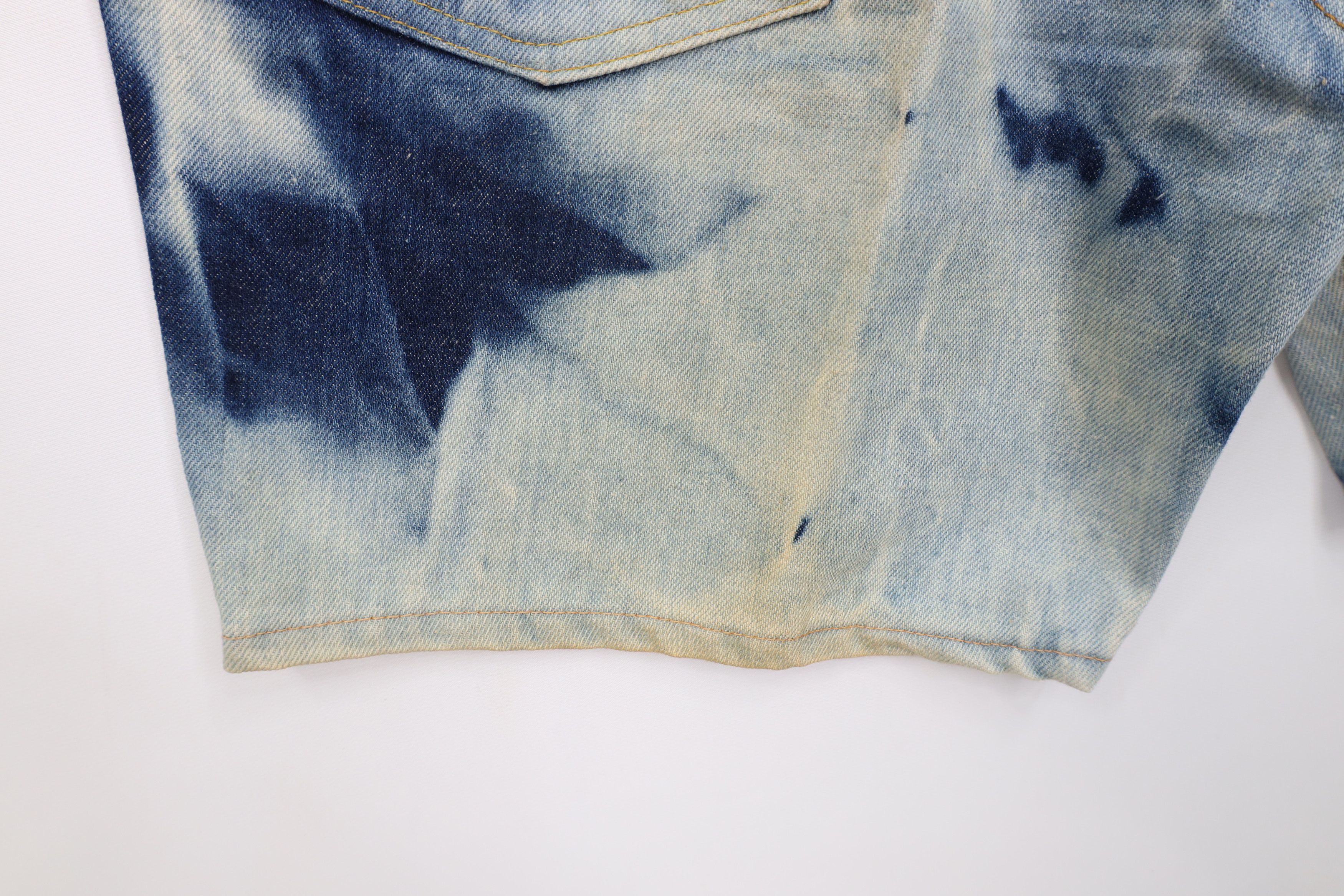Levi's Vintage 70s Levis Orange Tab Acid Wash Denim Jean Shorts USA Size US 32 / EU 48 - 13 Thumbnail