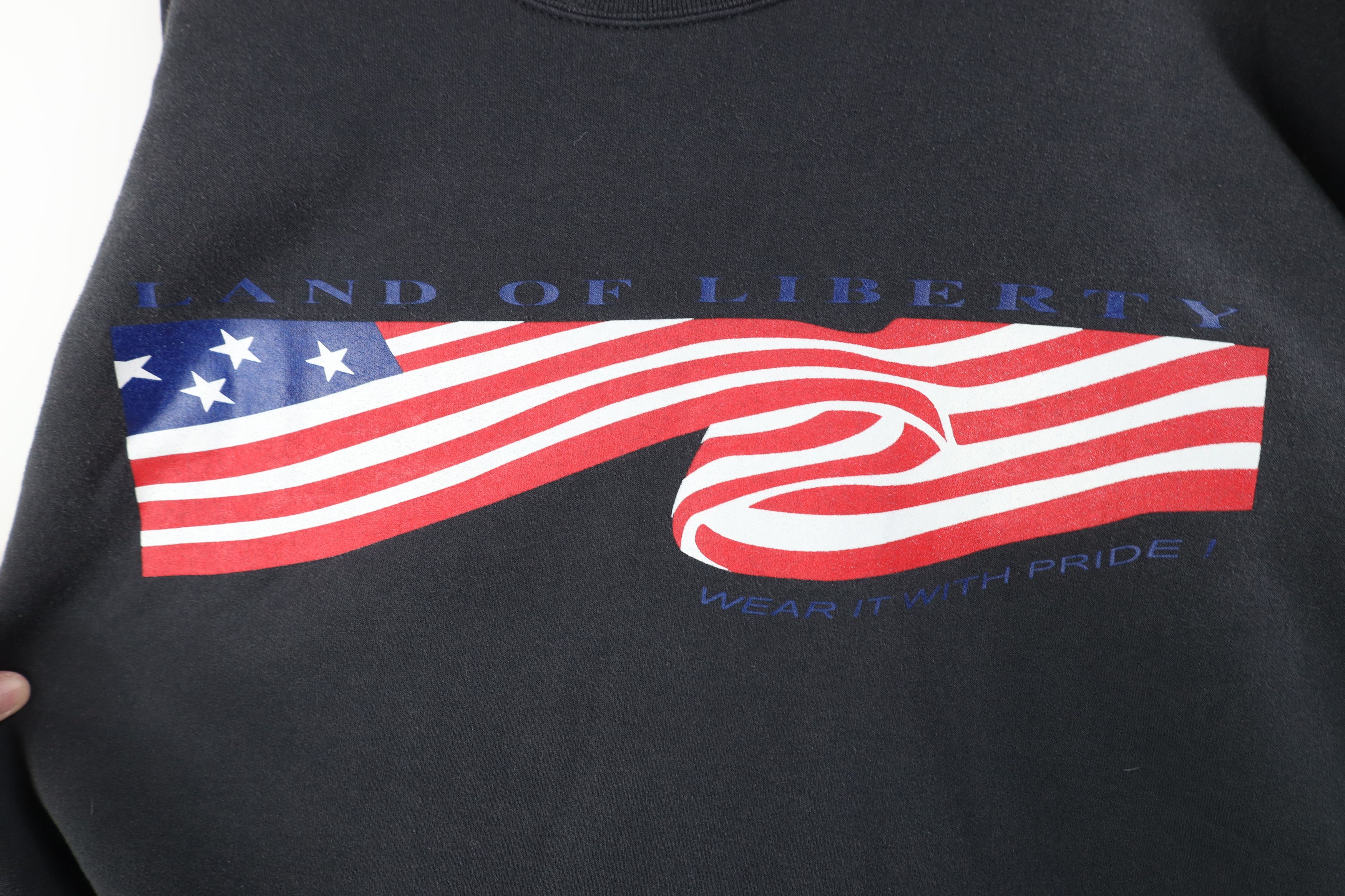 Vintage Vintage 90s Liberty USA Flag Crewneck Sweatshirt Black Size US XXL / EU 58 / 5 - 4 Thumbnail