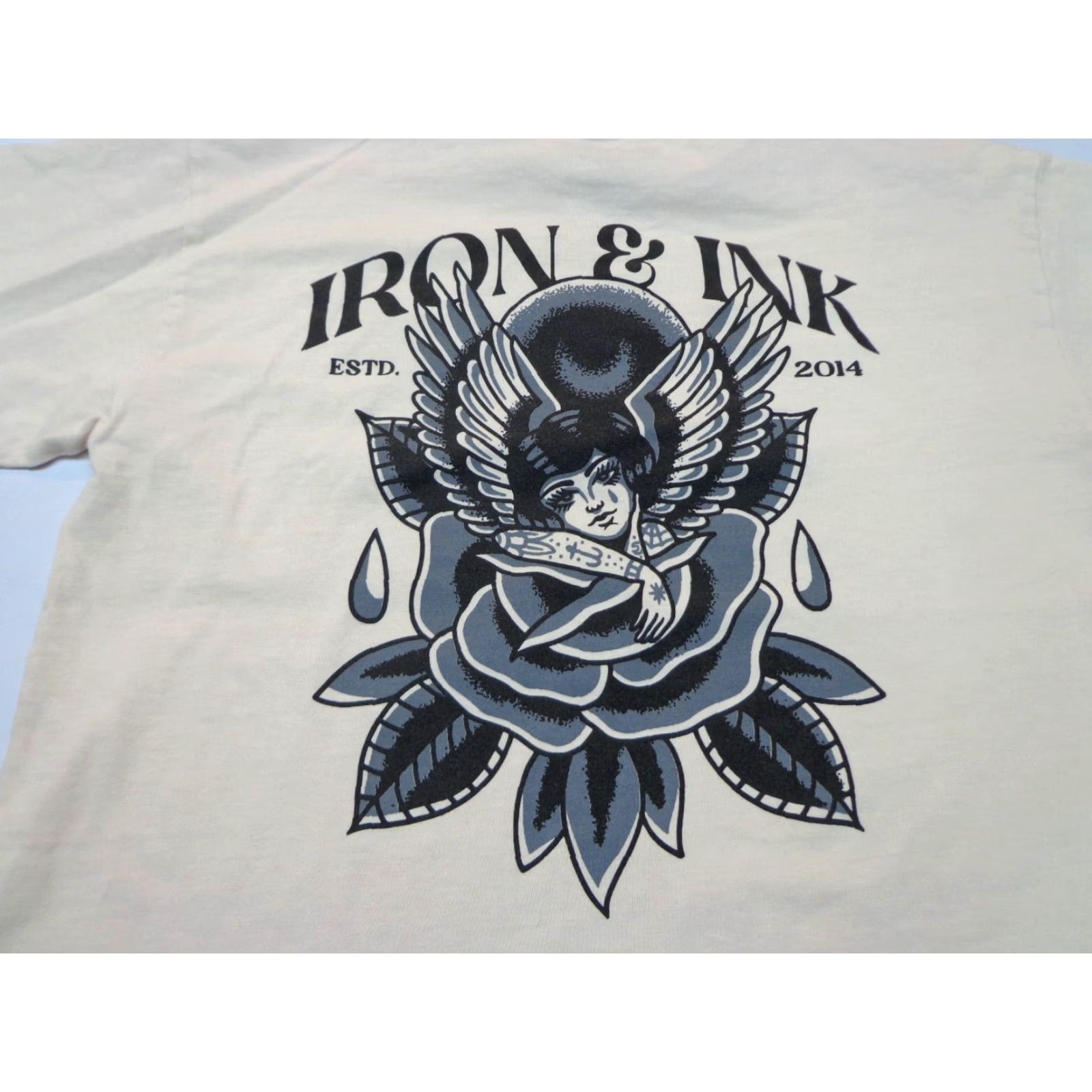 Vintage Iron & Ink Clothing Company T-shirt Tattoo Design Graphic Size Small Men Short Sleeve Beige S Size US S / EU 44-46 / 1 - 2 Thumbnail