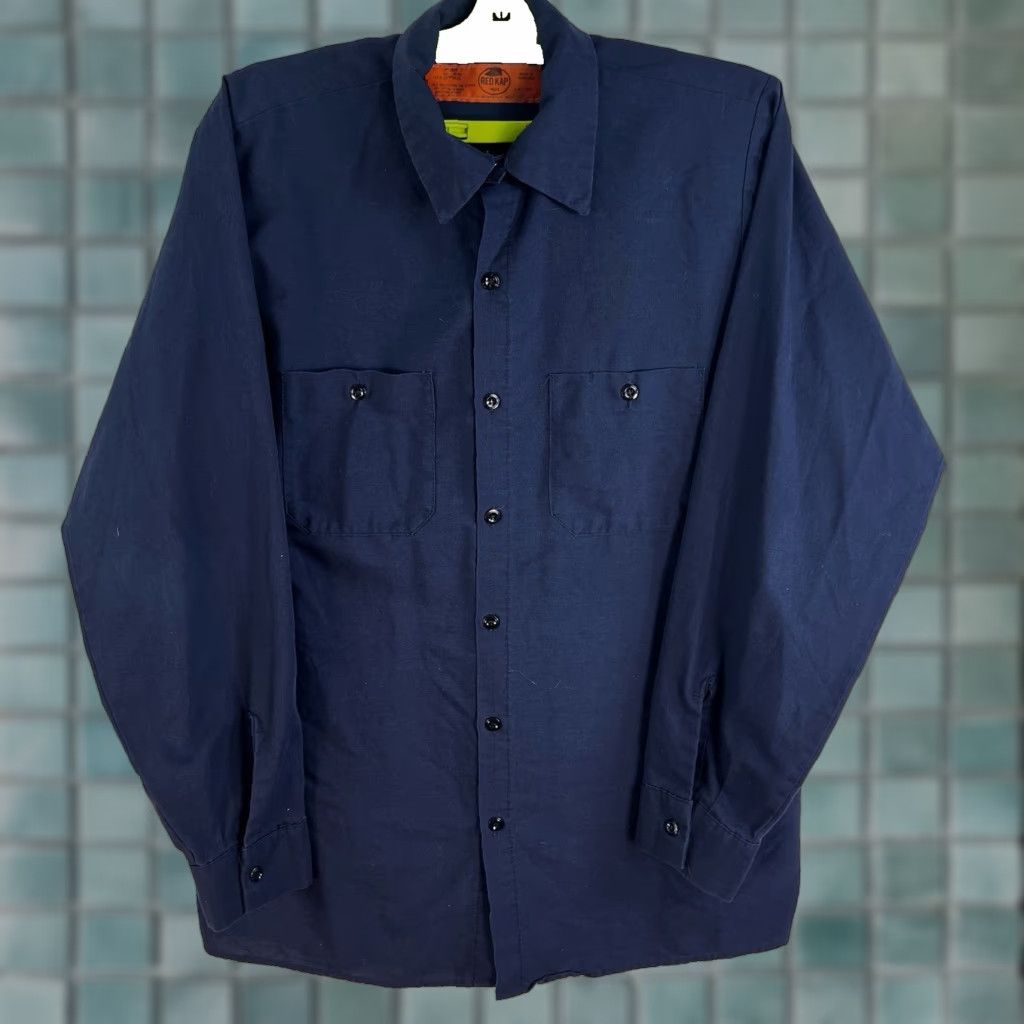 Red Kap Red Kap Blue Button-Up Shirt Mens M Long Sleeve Workwear Casual Size US M / EU 48-50 / 2 - 1 Thumbnail