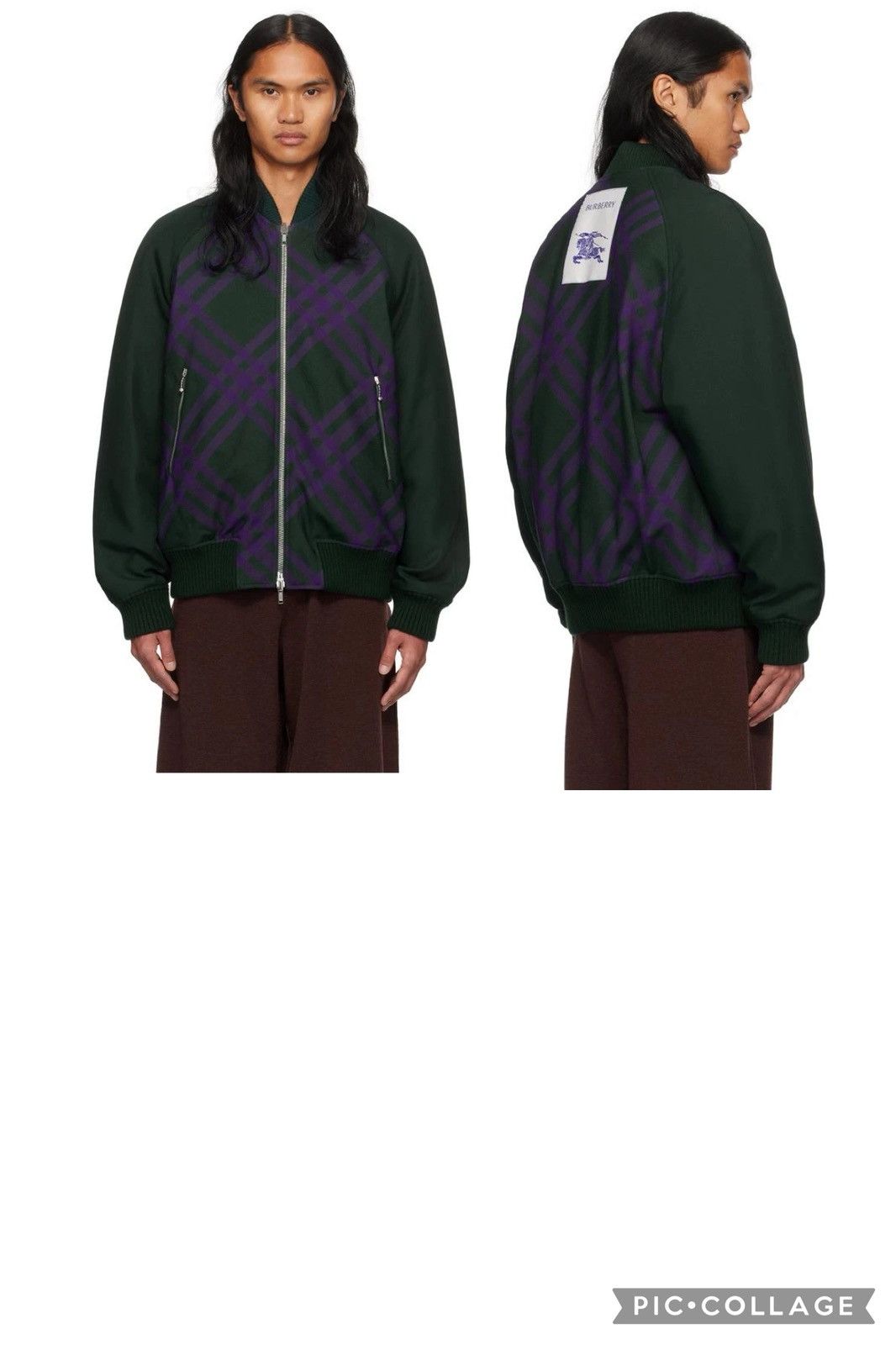 Burberry Burberry Purple and Green Reversible check Bomber Size US S / EU 44-46 / 1 - 1 Thumbnail