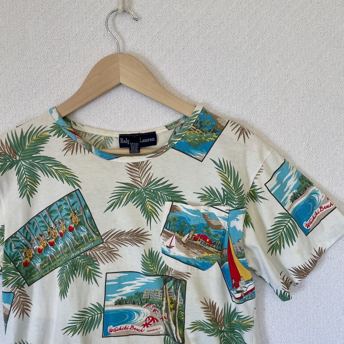 Ralph Lauren Vintage 80s 90s AOP Hawaiian Tropical Postcard Shirt Summer Size US M / EU 48-50 / 2 - 3 Thumbnail