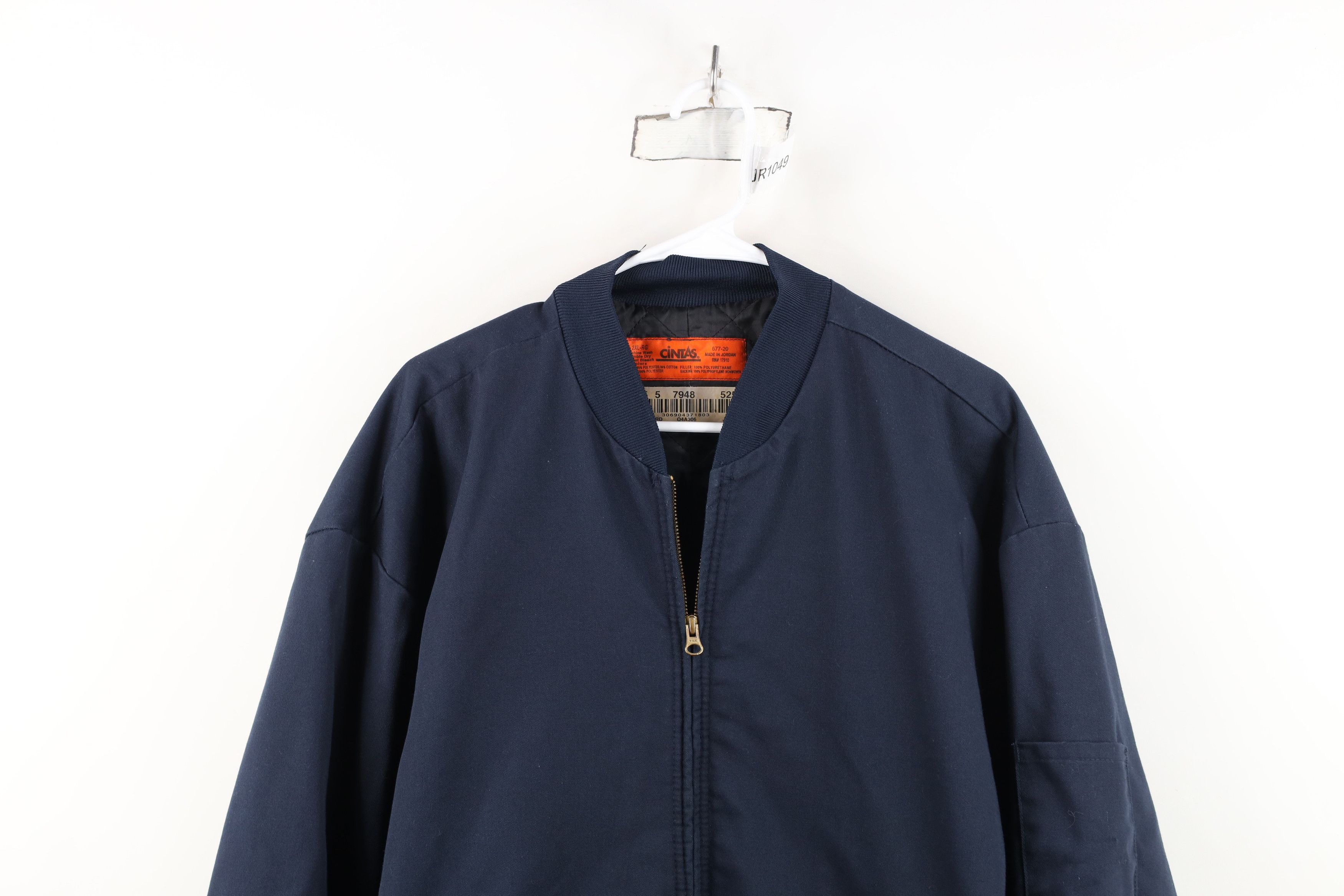 Vintage Vintage 90s Streetwear Quilted Workwear Bomber Jacket Blue Size US XXL / EU 58 / 5 - 2 Thumbnail