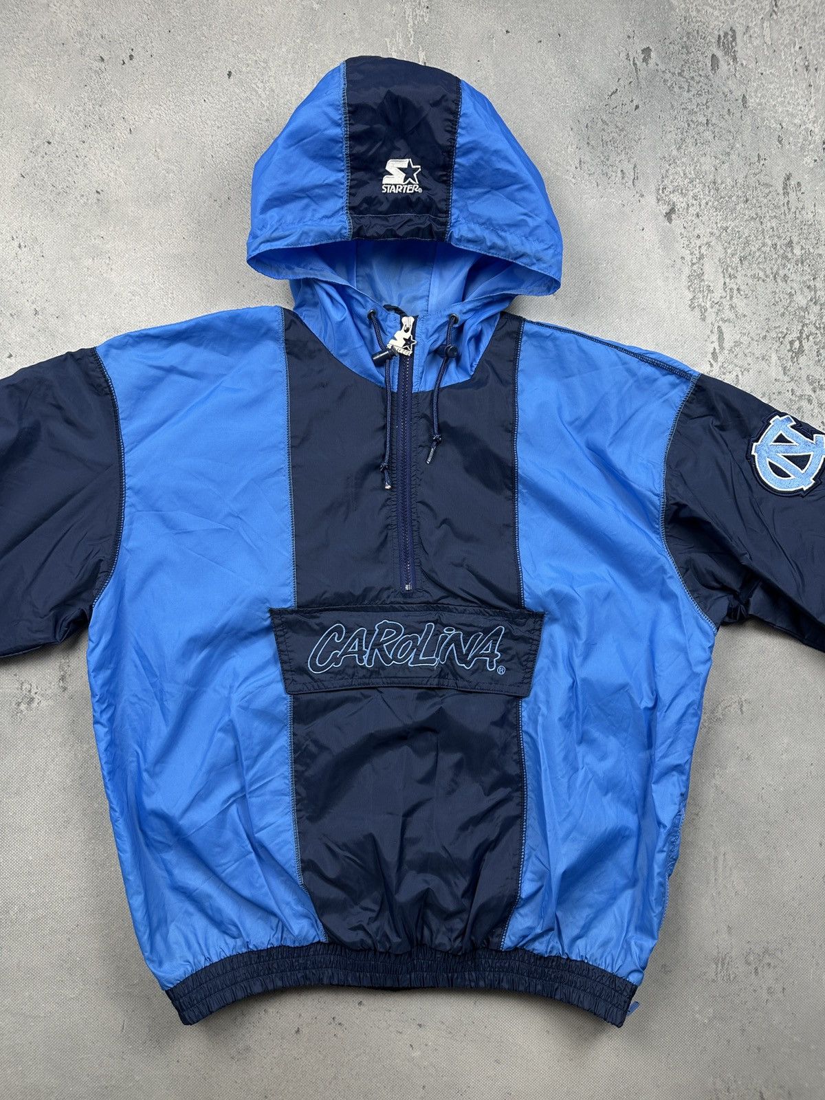 Starter Vintage Starter North Carolina Heels Hooded Pullover Jacket Size US L / EU 52-54 / 3 - 6 Thumbnail