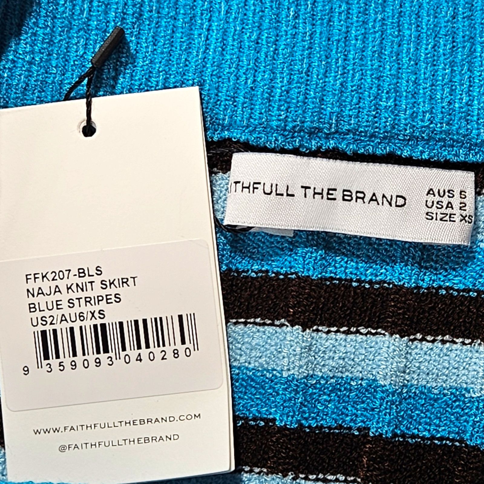 FAITHFULL NWT Faithfull the Brand Ribbed Knit Skirt Sz. 2 [XS] Blue Size XS / US 0-2 / IT 36-38 - 5 Thumbnail