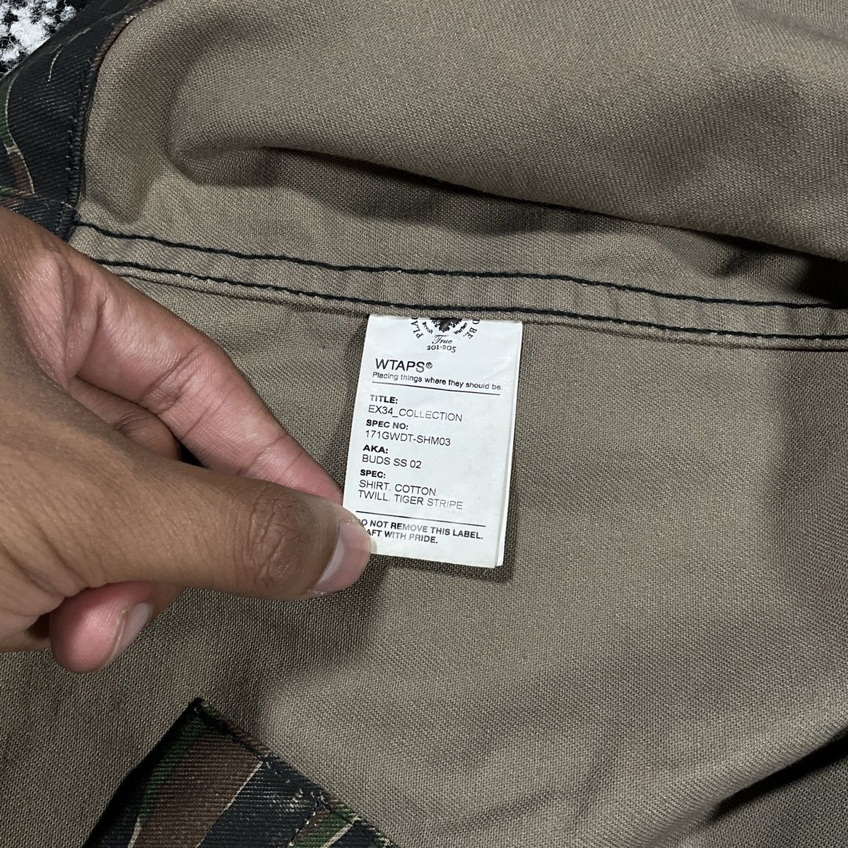 Japanese Brand × Tribal Streetwear × Wtaps WTAPS SHIRT. COTTON. TWILL. TIGER STRIPE 2017 - XRAY Size US XL / EU 56 / 4 - 7 Thumbnail