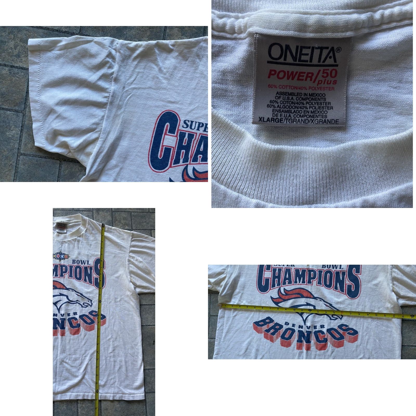 Vintage VINTAGE Oneita Shirt Men XL White Denver Broncos Harley Davidson Mens XL White Oneita Shirt Vintage Weared Size US XL / EU 56 / 4 - 8 Thumbnail