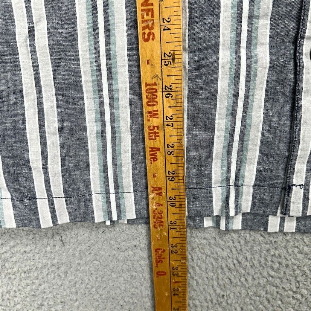 Eddie Bauer Eddie Bauer Button Up Shirt Mens XL Gray Blue Stripe Hemp Blend Short Sleeve NEW Size US XL / EU 56 / 4 - 7 Thumbnail