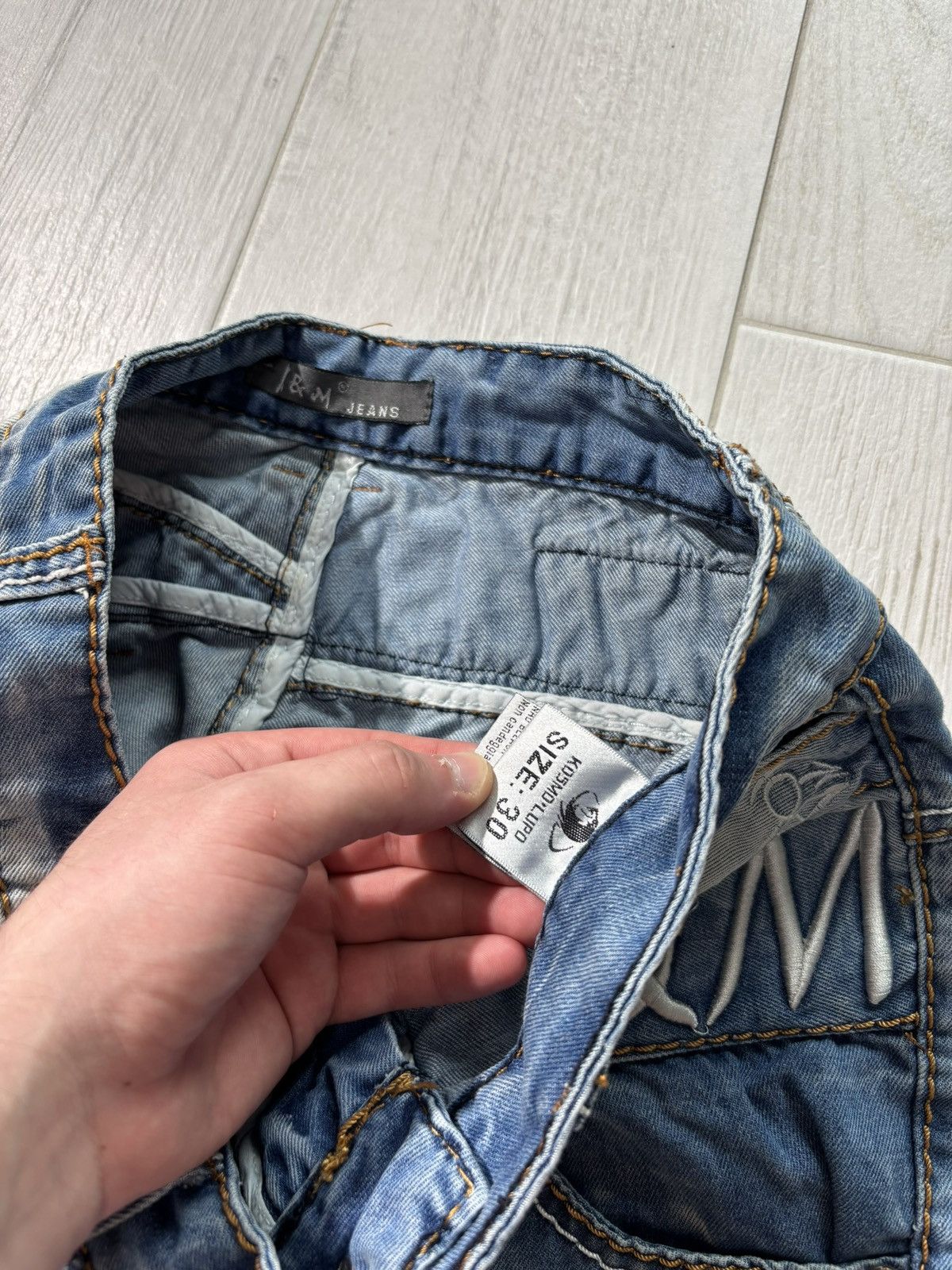 Japanese Brand Vintage Japanese Jeans Kosmo Lupo Y2K Back Logo Rap Size US 30 / EU 46 - 8 Thumbnail