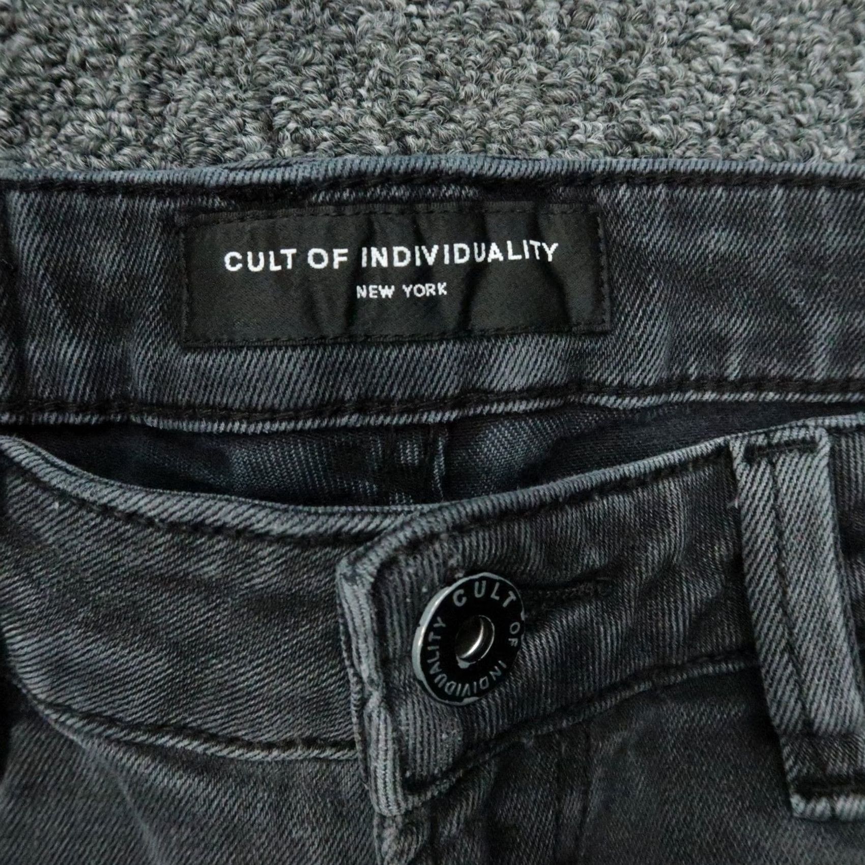 Cult Of Individuality VINTAGE Cult of Individuality Jeans Mens 32x33 Black Rocker Slim 5-Pocket Denim Straight Size US 32 / EU 48 - 3 Thumbnail