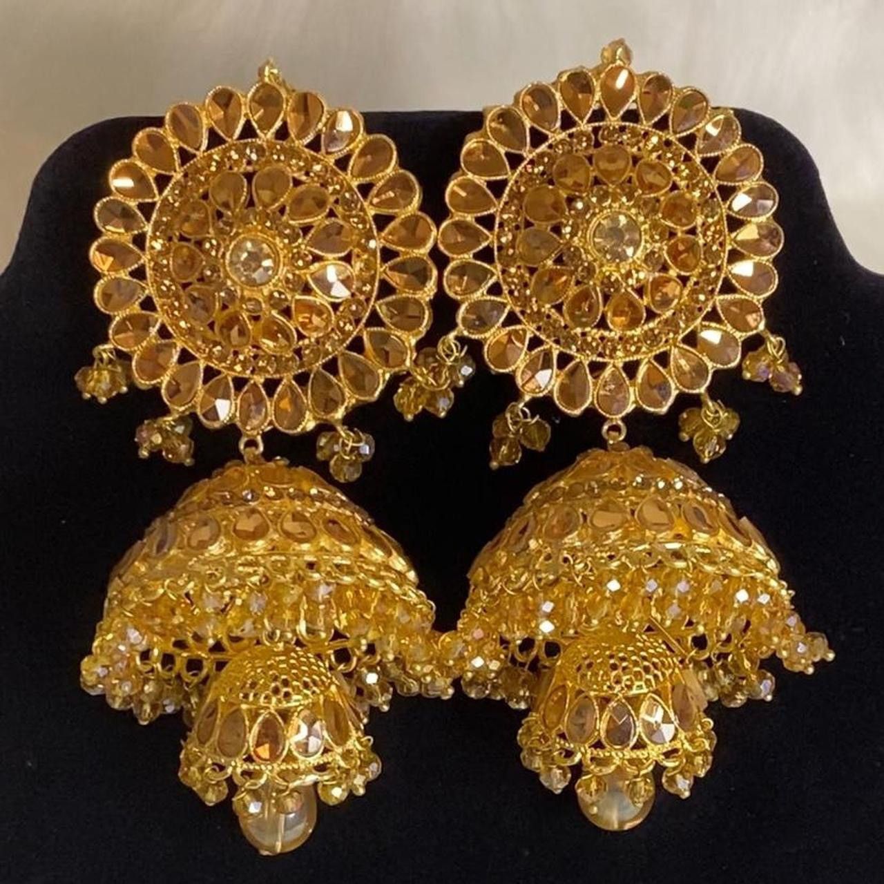 Other Golden long Double Layer Jhumka Earrings Size ONE SIZE - 4 Thumbnail