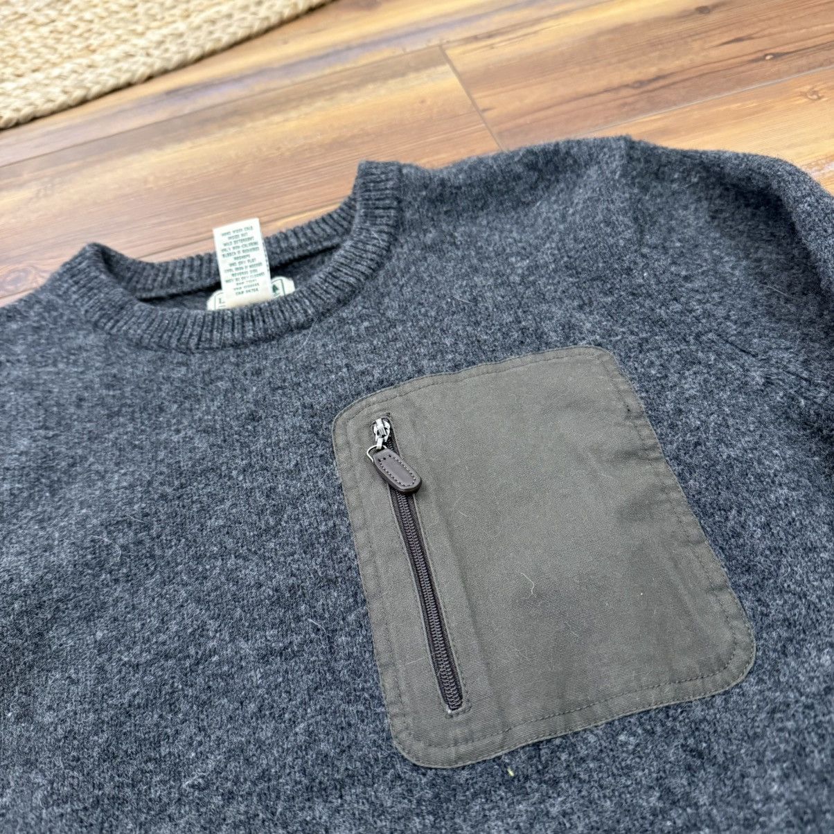 L.L. Bean Vintage LL Bean Grey Military Guide Wool Knit Sweater Size US M / EU 48-50 / 2 - 2 Thumbnail