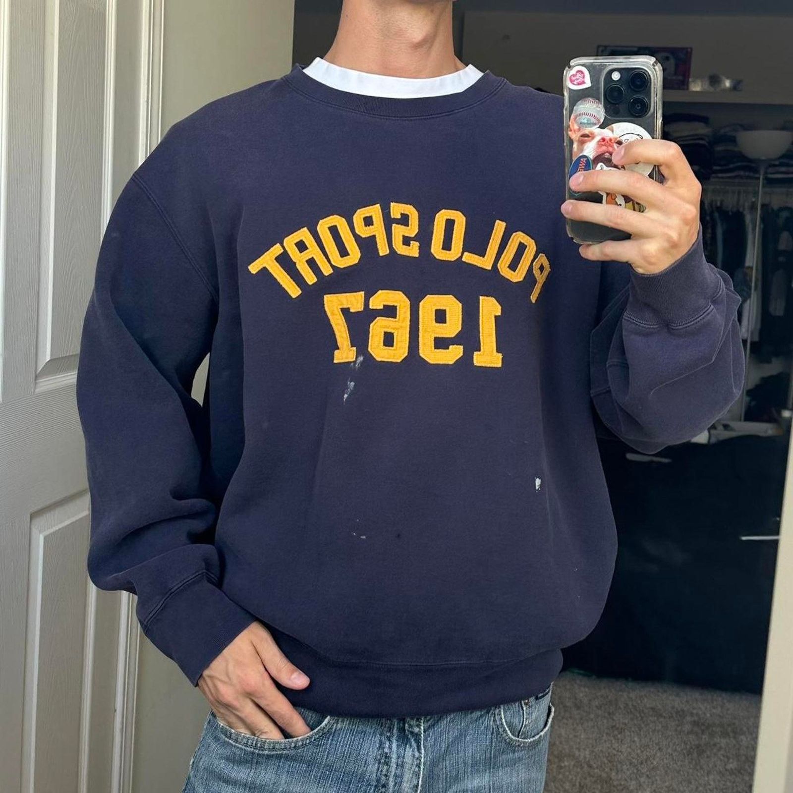Vintage 90s Polo Ralph Lauren Sport Varsity Crewneck