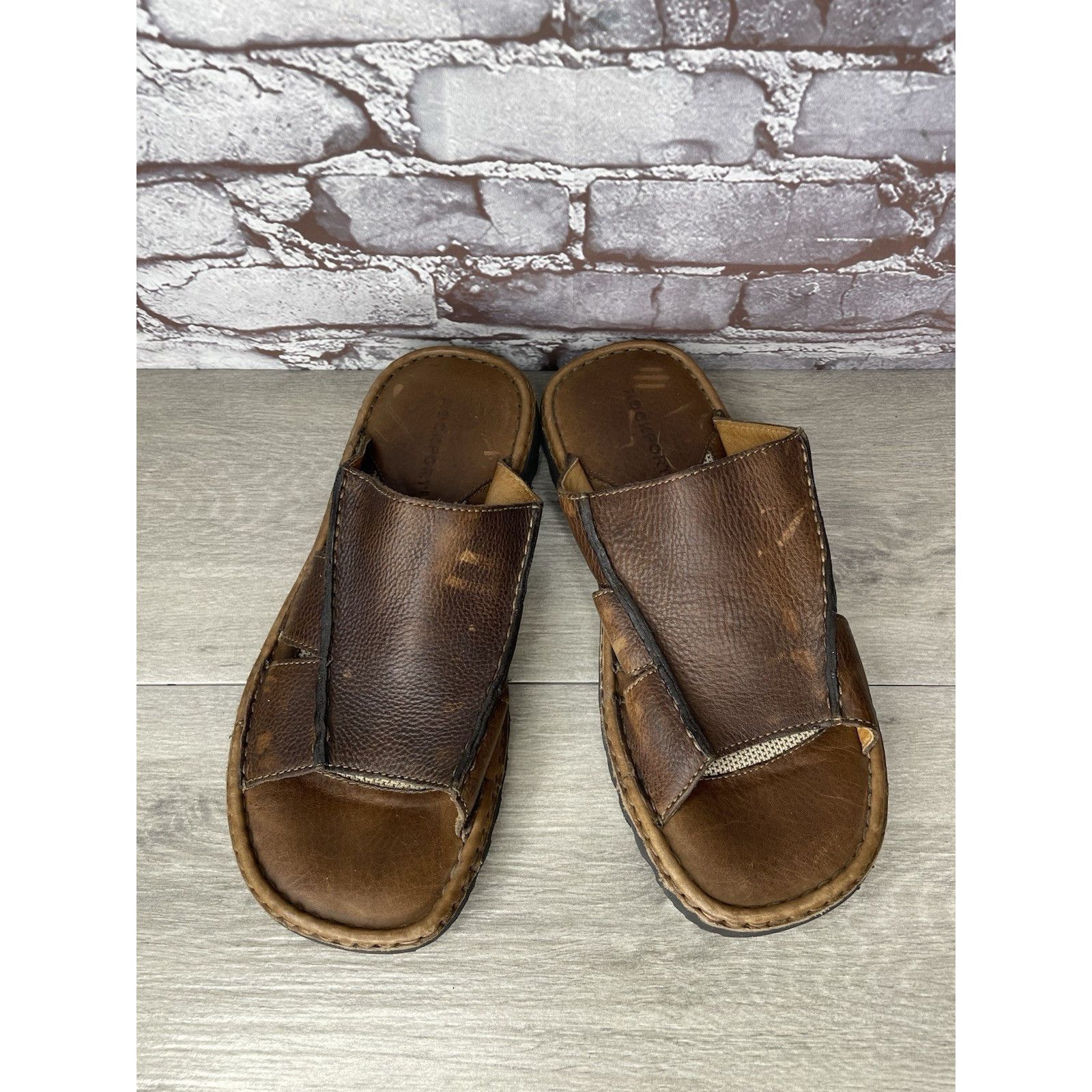 Rockport Rockport Brown Leather Cushion Open Toe Casual Slides Sandal Size US 11 / EU 44 - 2 Thumbnail
