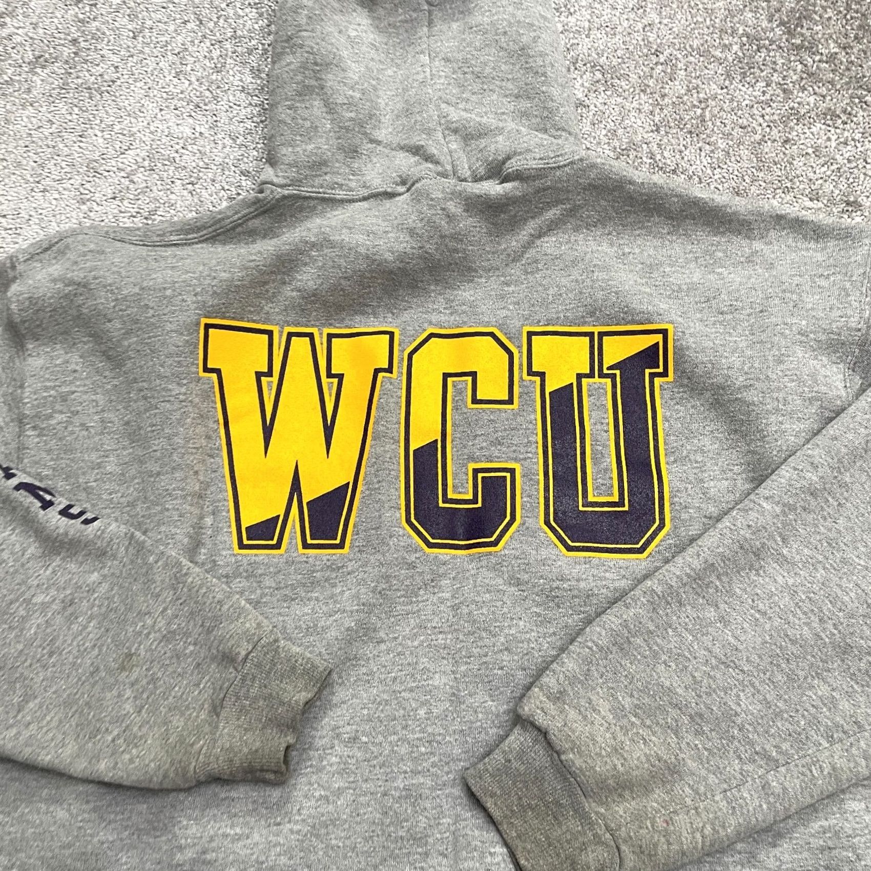 Russell Athletic VINTAGE Russell Athletic Hoodie Unisex Large Gray 90s Graphic Print Sweatshirt Size US L / EU 52-54 / 3 - 3 Thumbnail