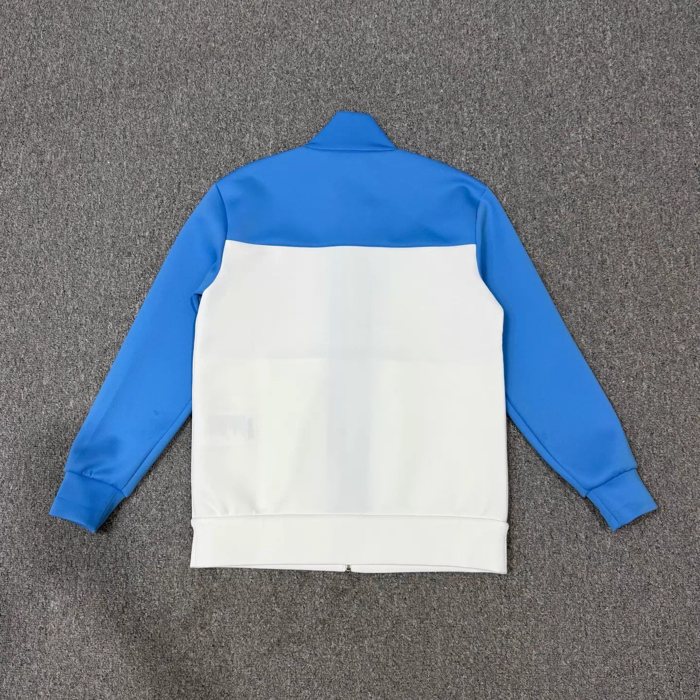 Prada Prada White & Blue Colorblock Leather Logo Zip Jacket S Size US S / EU 44-46 / 1 - 2 Thumbnail