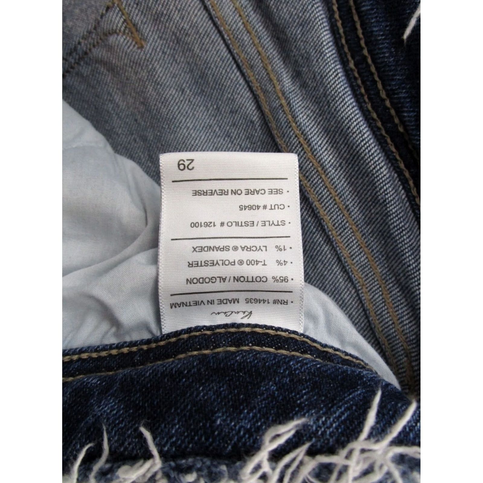 Vintage Kancan Maurices Cropped Ankle Blue Stretch Denim Jeans Size 29 Frayed Distress Womens XS-29? Size 29" - 5 Thumbnail