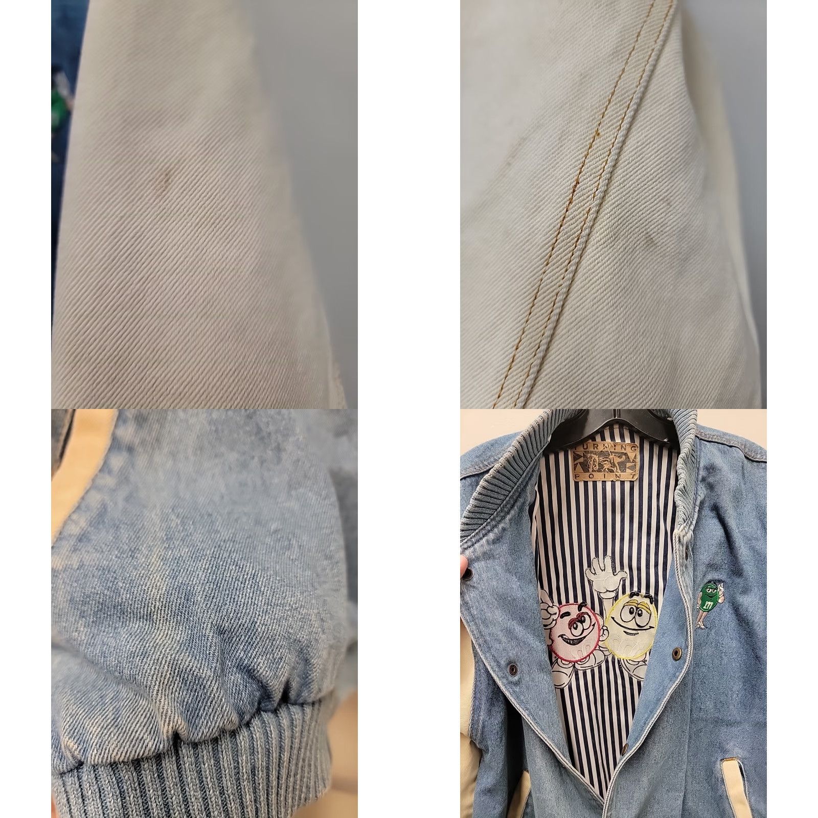 Denime VINTAGE Turning Point Denim Bomber Jacket Mens M Blue 100% Cotton Snap Pockets Shirt/Coat Style Bomber Jacket Mens Regular Size US M / EU 48-50 / 2 - 9 Thumbnail