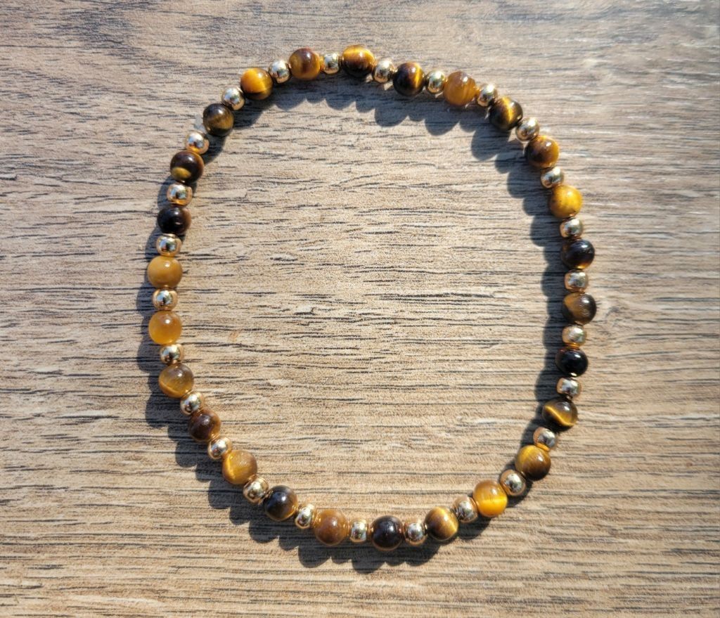 Handmade Natural Gemstone 4mm Dainty Beaded Bracelets Size ONE SIZE - 13 Thumbnail