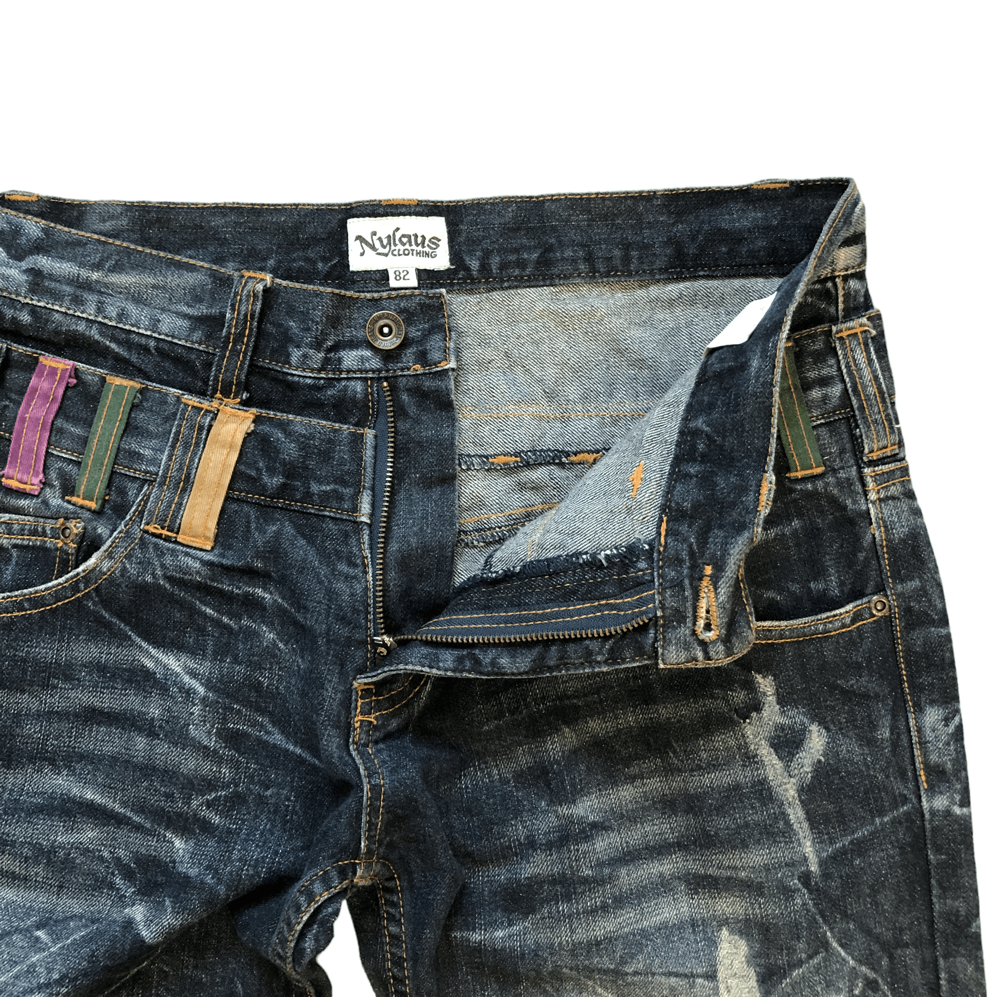 Japanese Brand NYLOUS LIMITED EDITION DOUBLE WAIST DENIM PANTS #5977-216 Size US 32 / EU 48 - 6 Thumbnail
