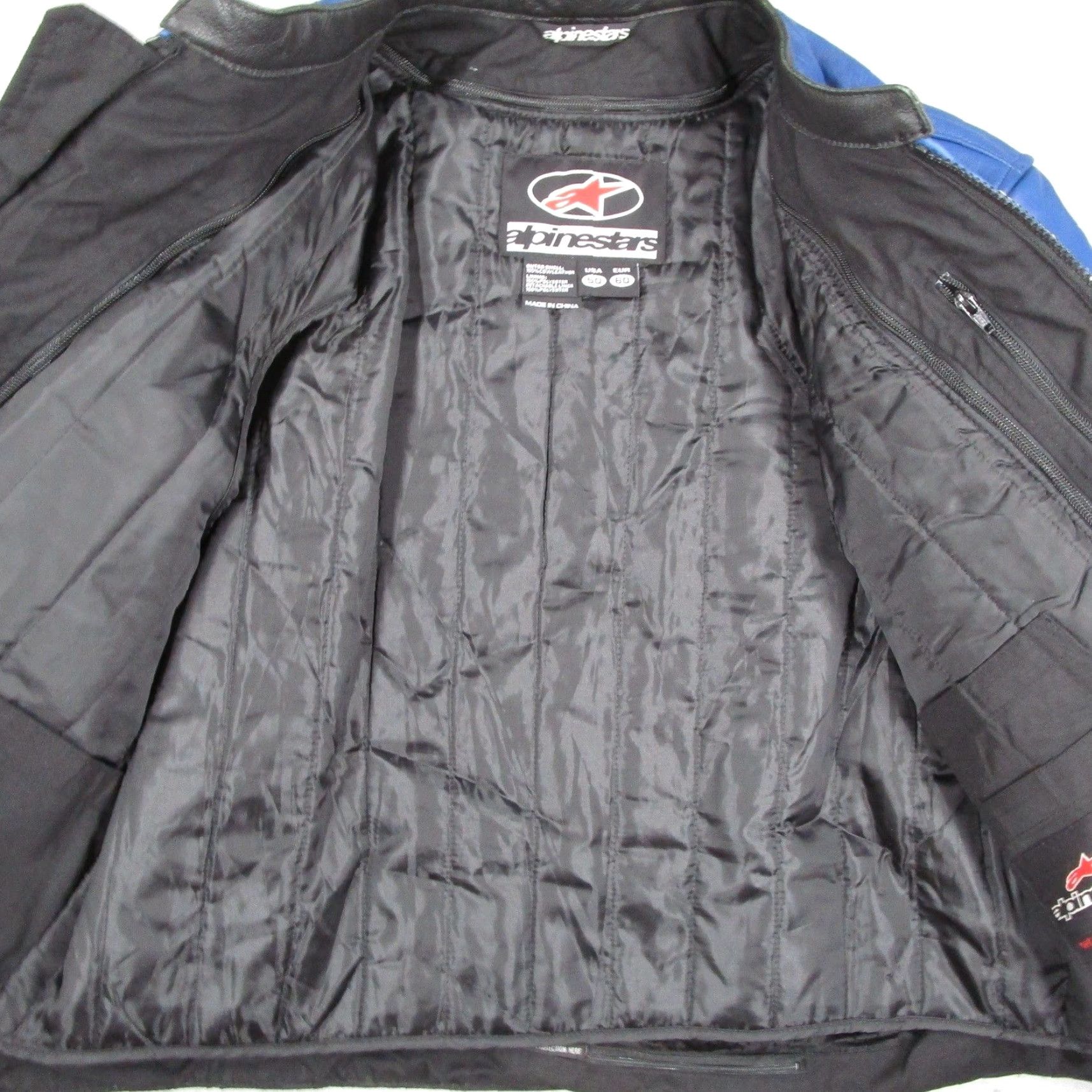 Alpinestars Alpinestars Barcelona Leather Jacket Mens 50 Black Blue Motorcycle 310087 Size US XL / EU 56 / 4 - 3 Thumbnail