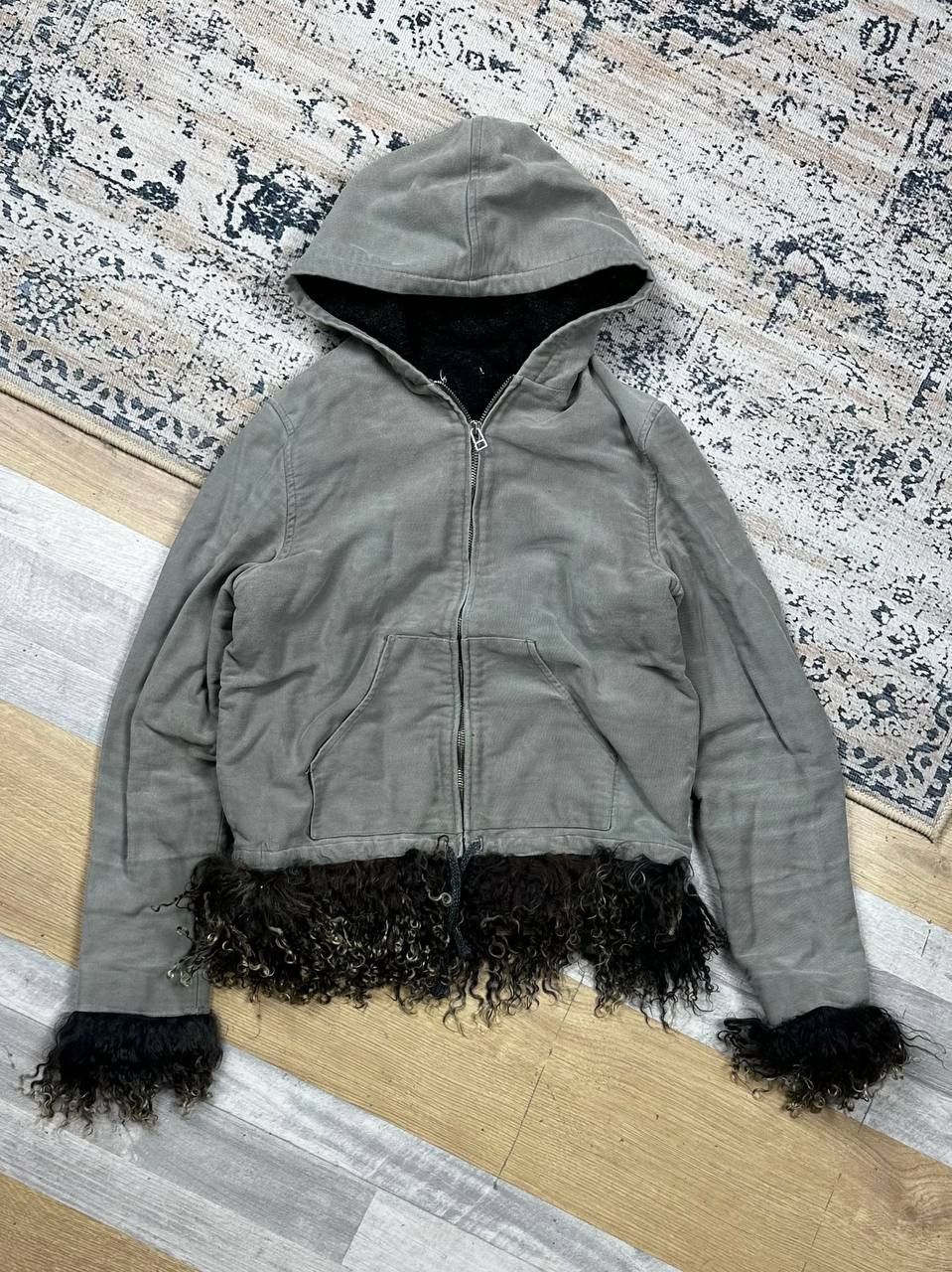 Japanese Brand Crazy Y2K Abercrombie Style Avant Garde Slim Fur Hoodie Size US S / EU 44-46 / 1 - 2 Thumbnail