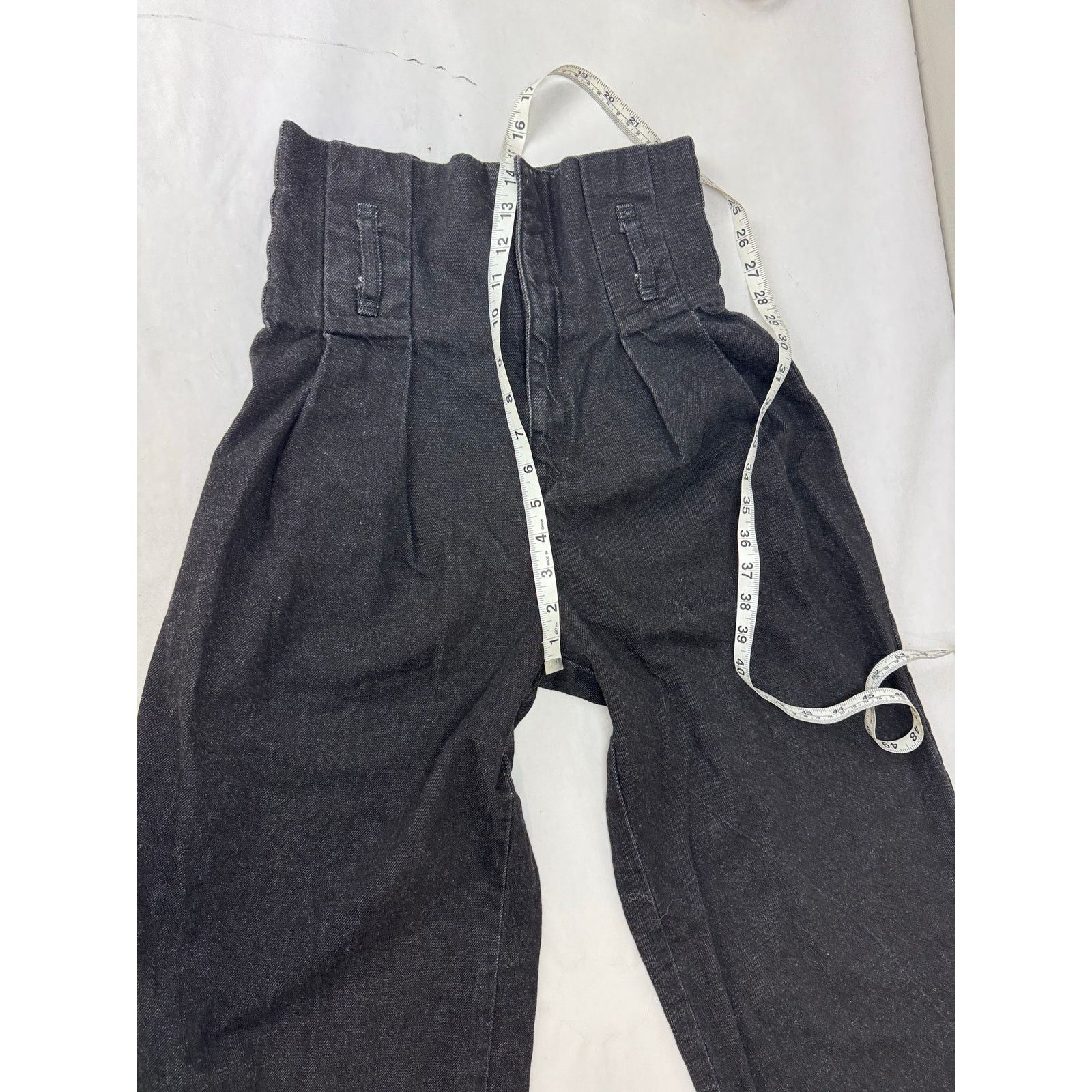 Bdg BDG Wide Leg Pleated Paper Bag Waist Jeans Black - 25 Size 25" / US 0 / IT 36 - 2 Thumbnail