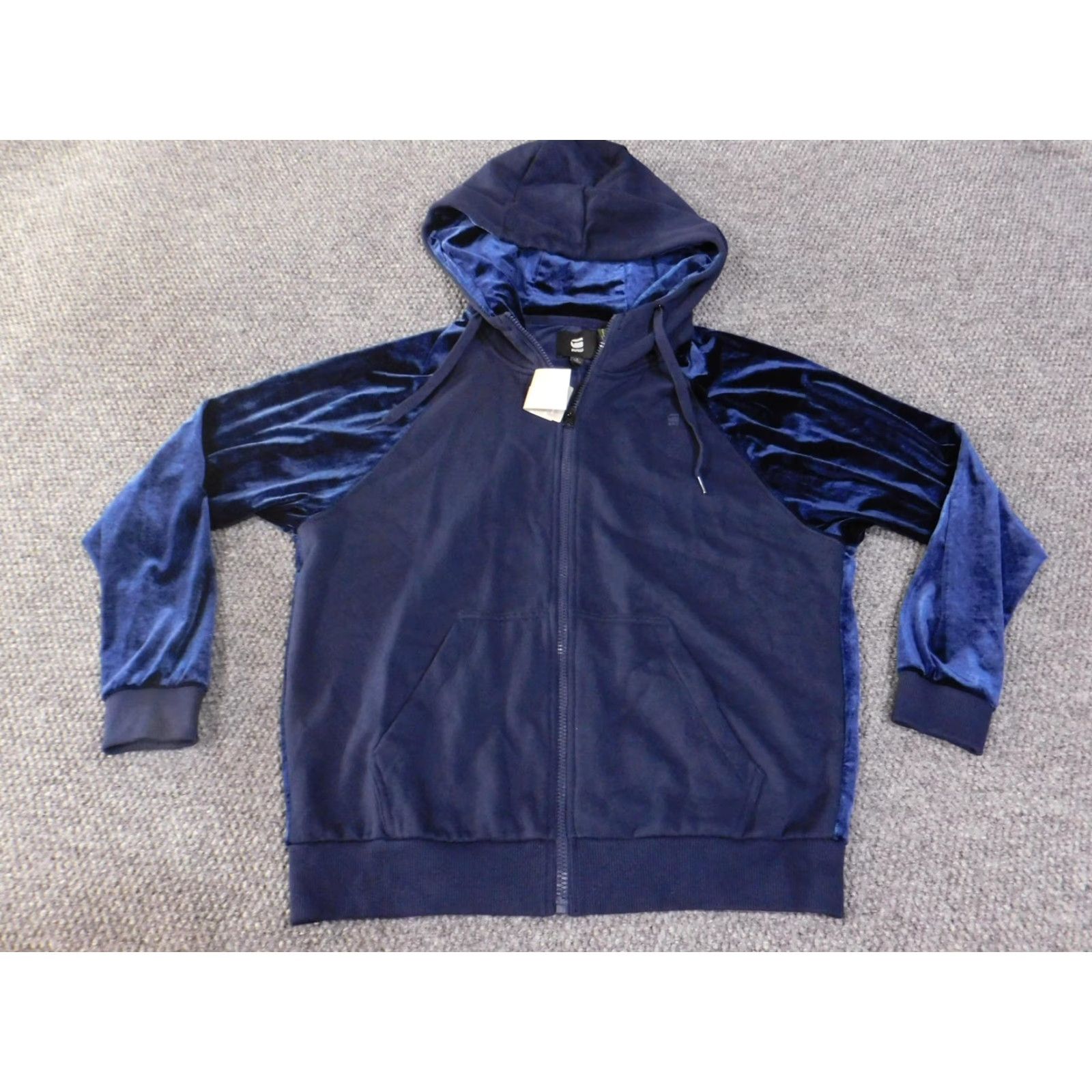 Vintage G-Star RAW Hoodie Womens Large Sarho Blue Kikko Zip Sweat Sherland Velvet Jacket Size L / US 10 / IT 46 - 2 Thumbnail