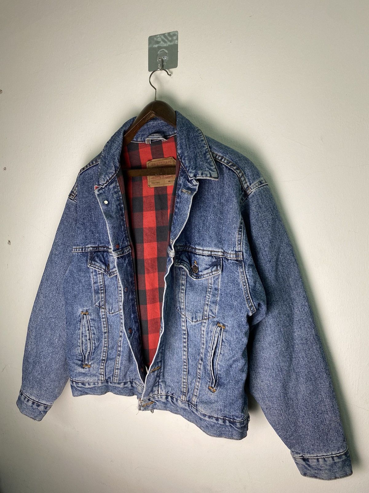 Levi's Vintage Clothing Vintage 90s Levi's Denim Buffalo Check Jacket Size US M / EU 48-50 / 2 - 2 Thumbnail