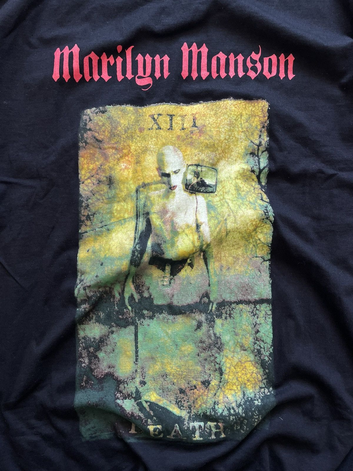 Marilyn Manson VINTAGE! T-Shirt Marilyn Manson 2000’s Death Tarot Wood Rare Size US XL / EU 56 / 4 - 4 Thumbnail
