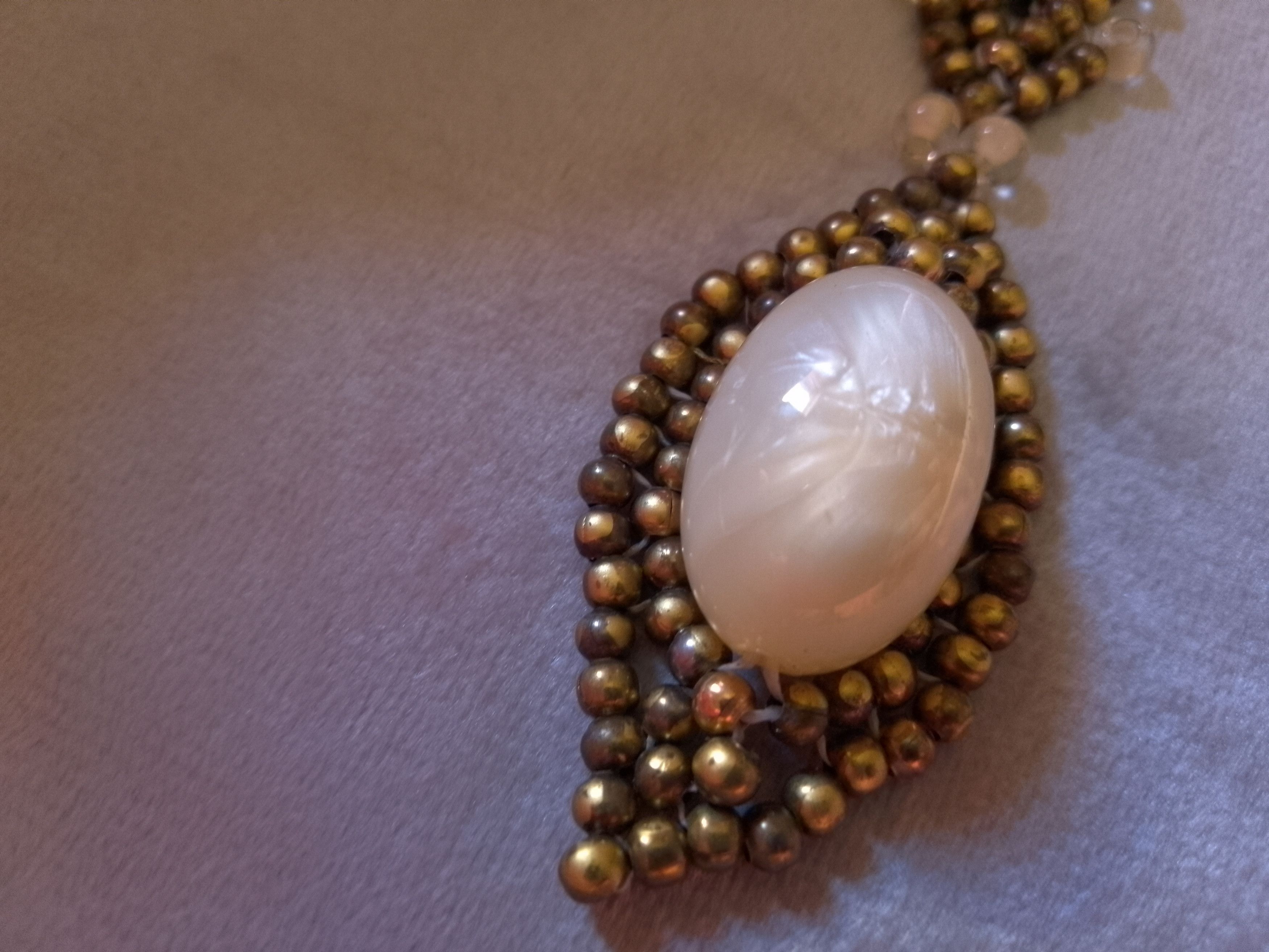 Handmade Necklace Long Vintage Braided Pearl Antique Materials Size ONE SIZE - 6 Thumbnail