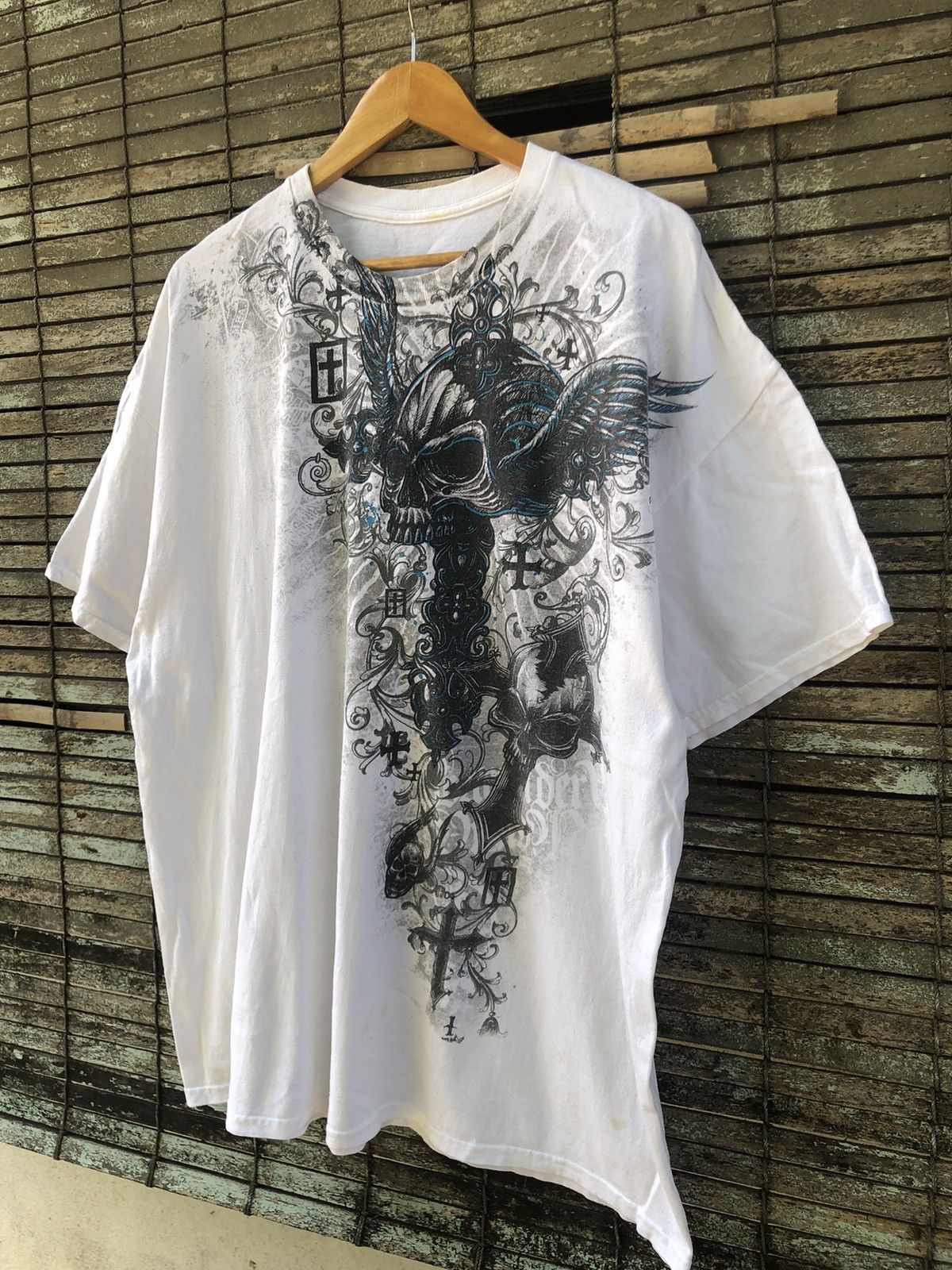 Affliction 🔥Vintage Y2K🔥Skull Cross Wings Affliction Tshirts Size US XL / EU 56 / 4 - 6 Thumbnail