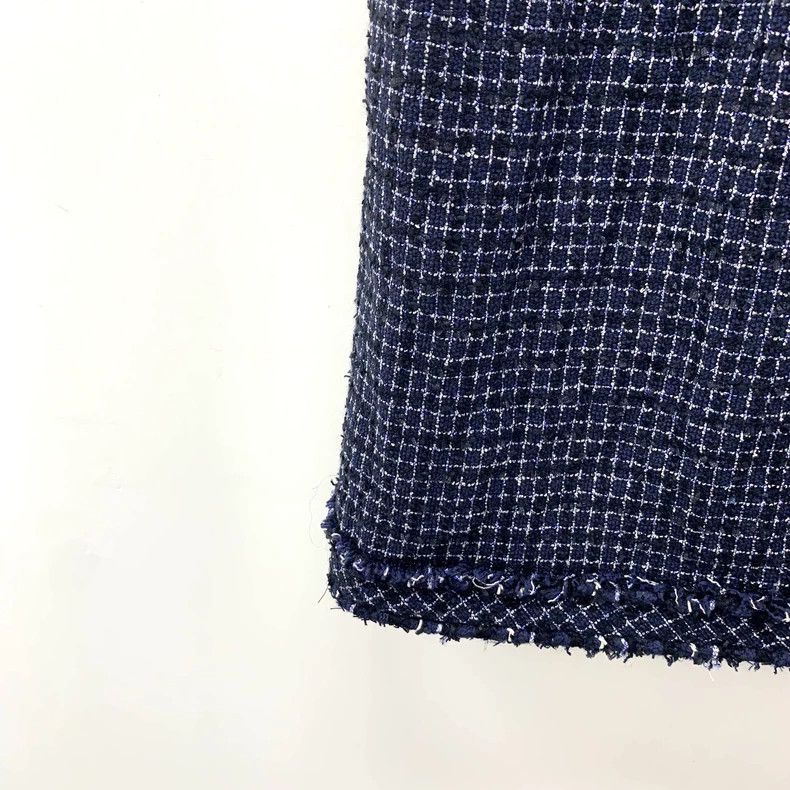 Chanel Chanel Dark blue cotton tweed braided strap dress 2503-Next Size XXS / US 00 / IT 34 - 5 Thumbnail